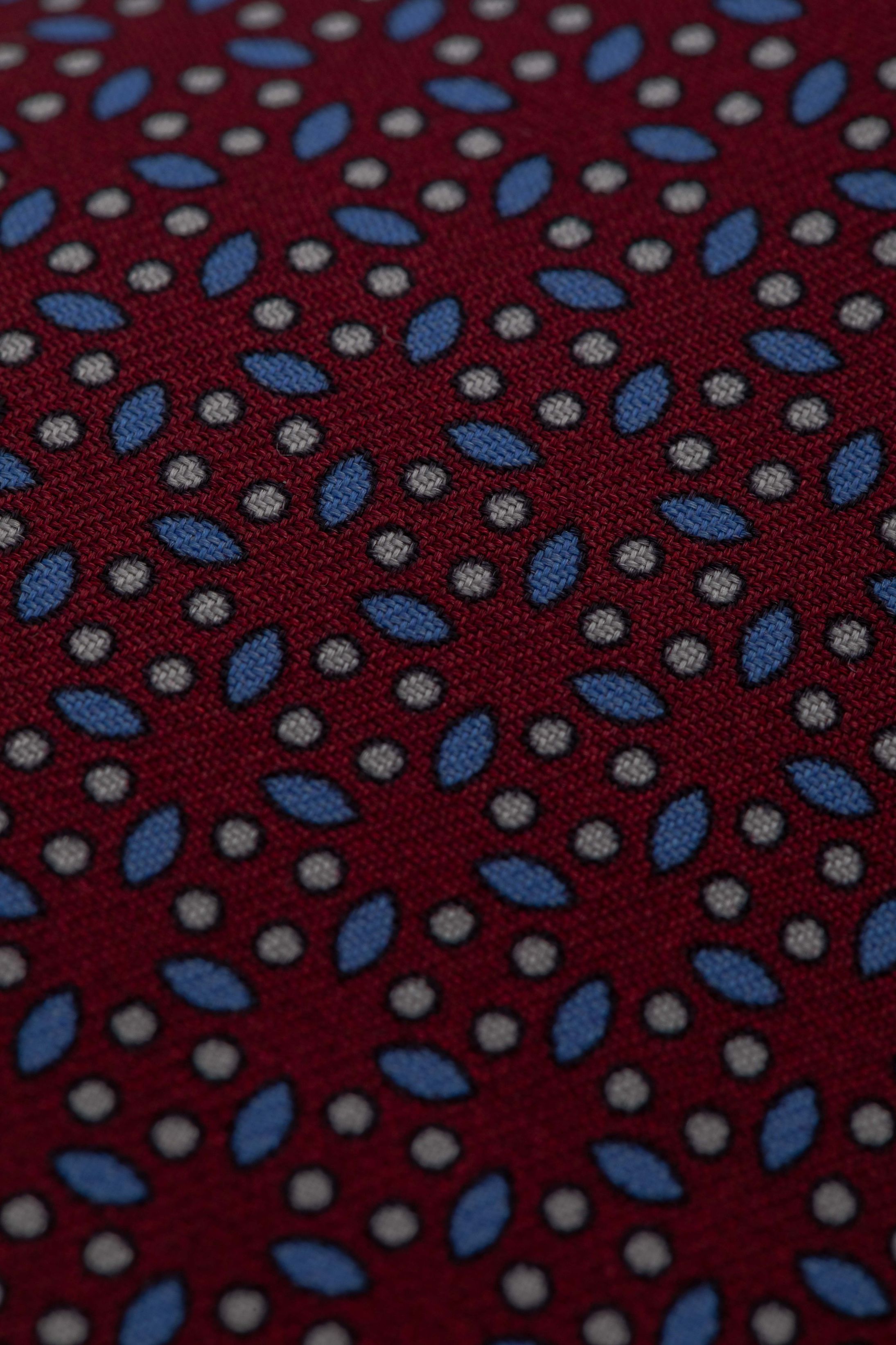 Gravata Seda Italiana Vinho com Azul