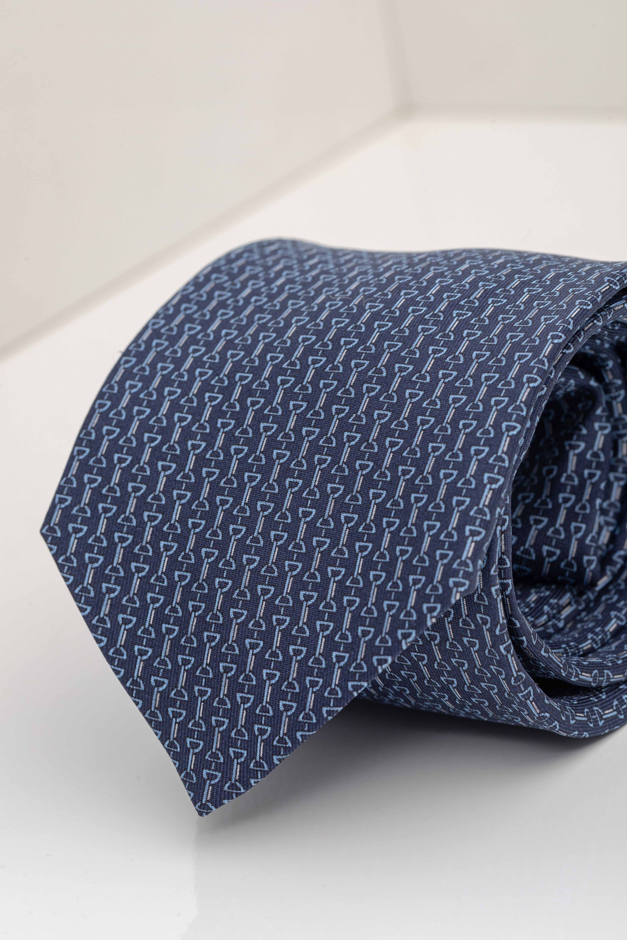 Gravata Seda Italiana Marinho