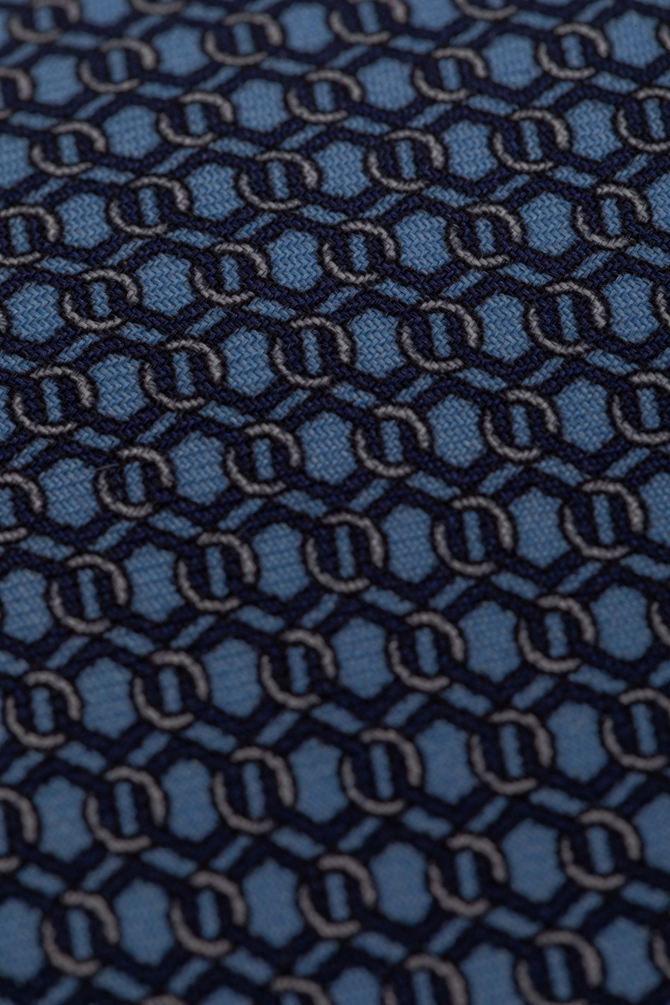 Gravata Seda Italiana Azul claro com Marinho