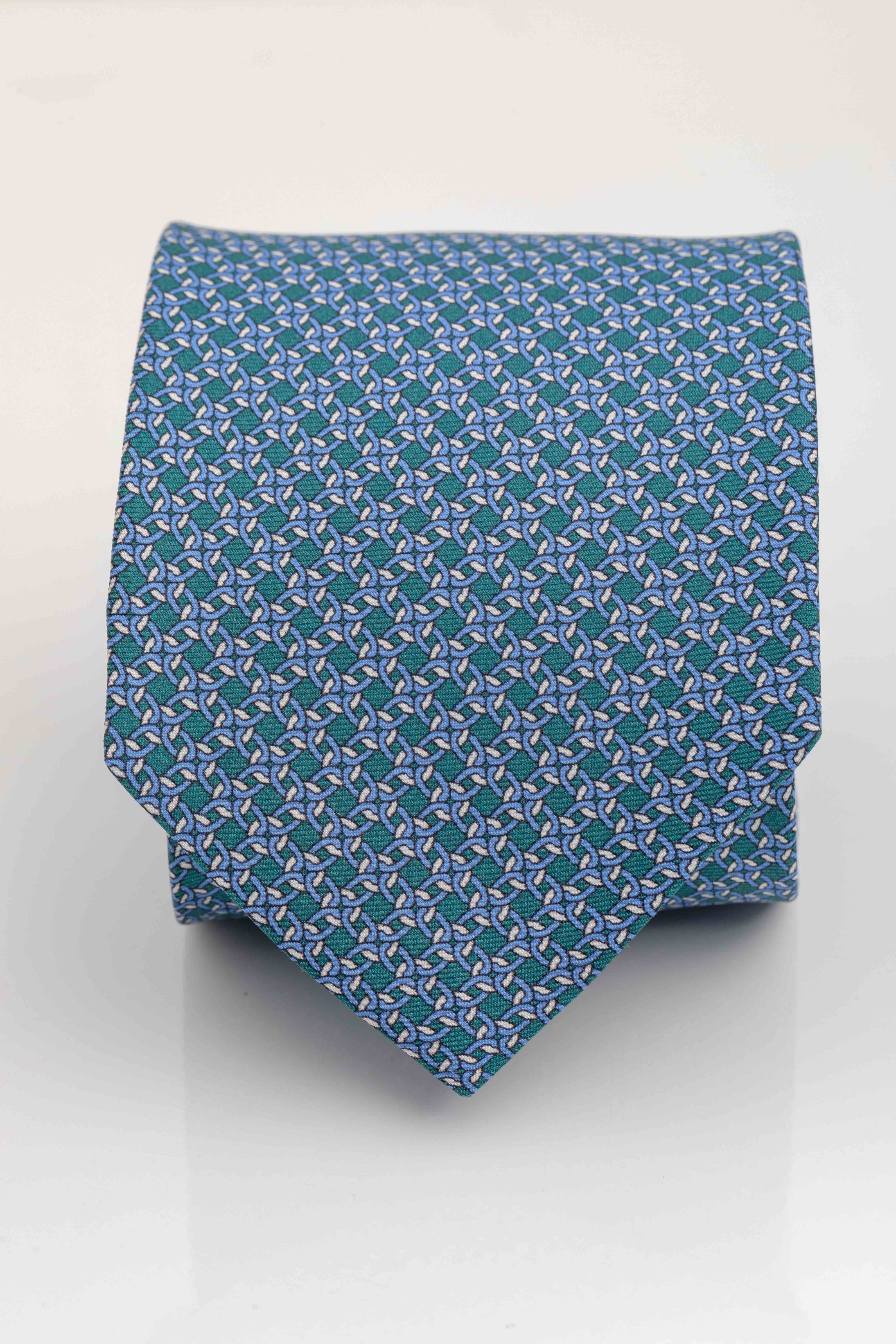 Gravata Seda Italiana Trabalhada Verde - Diodato Alfaiataria