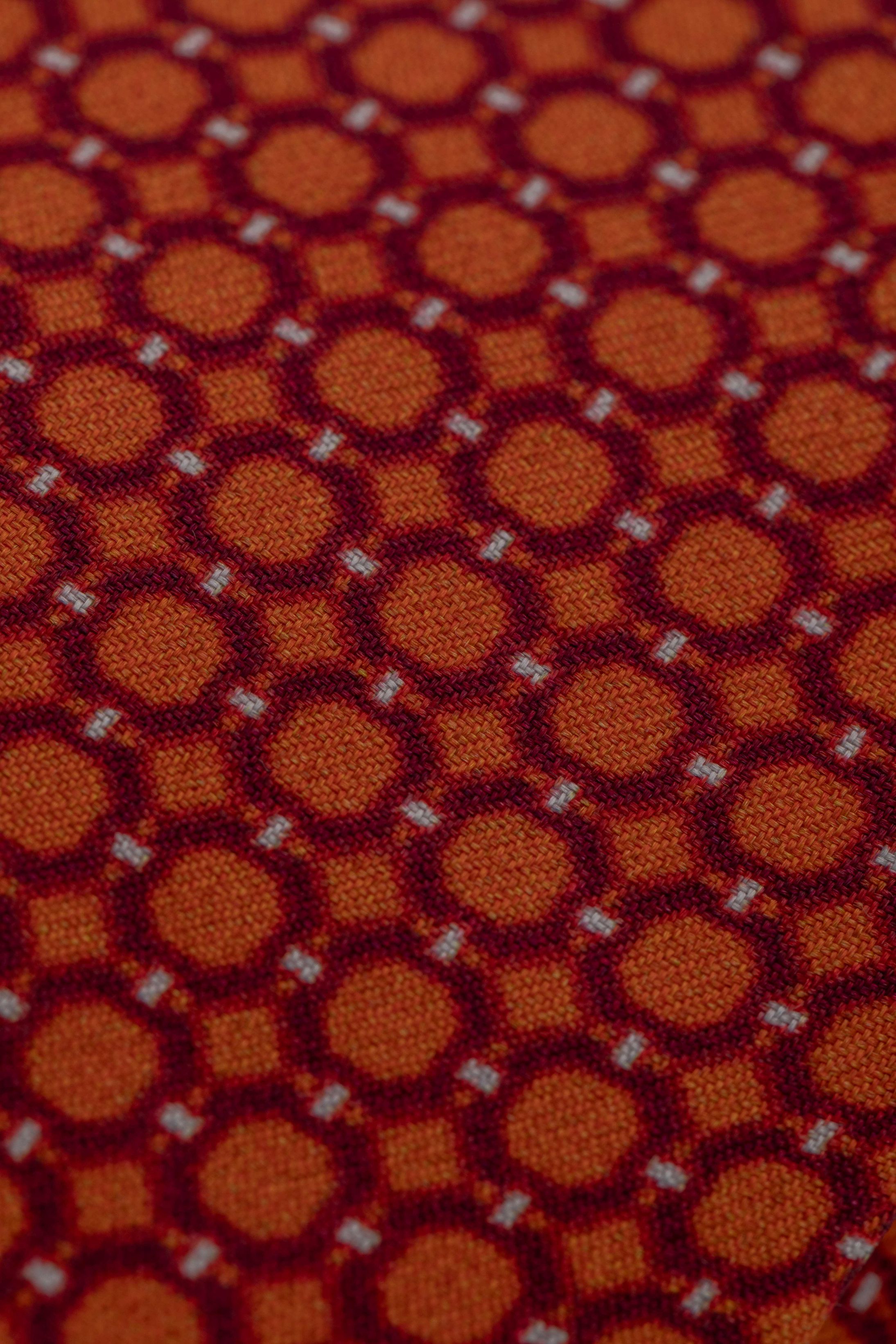 Gravata Seda Italiana Laranja com Vermelho