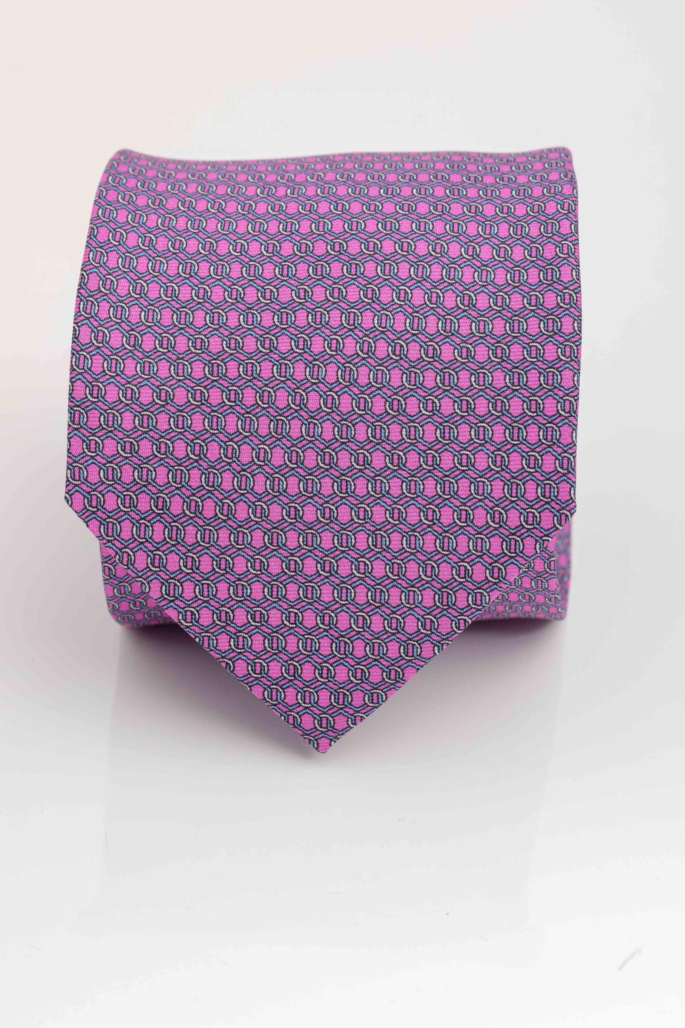 Gravata Seda Italiana Trabalhada Rosa - Diodato Alfaiataria