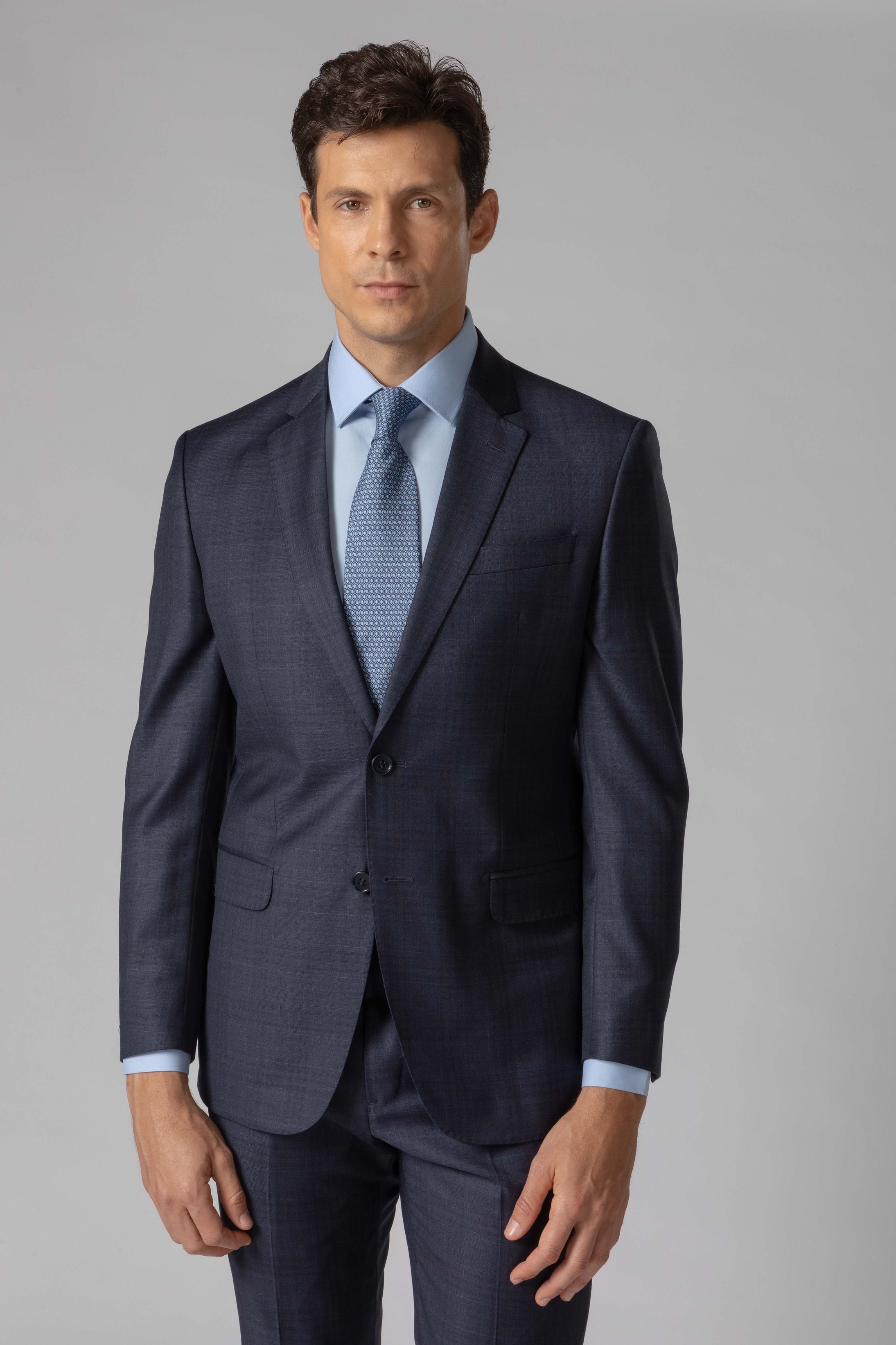 Costume Canônico Super 110 Slim Window Pane Marinh... - Diodato Alfaiataria