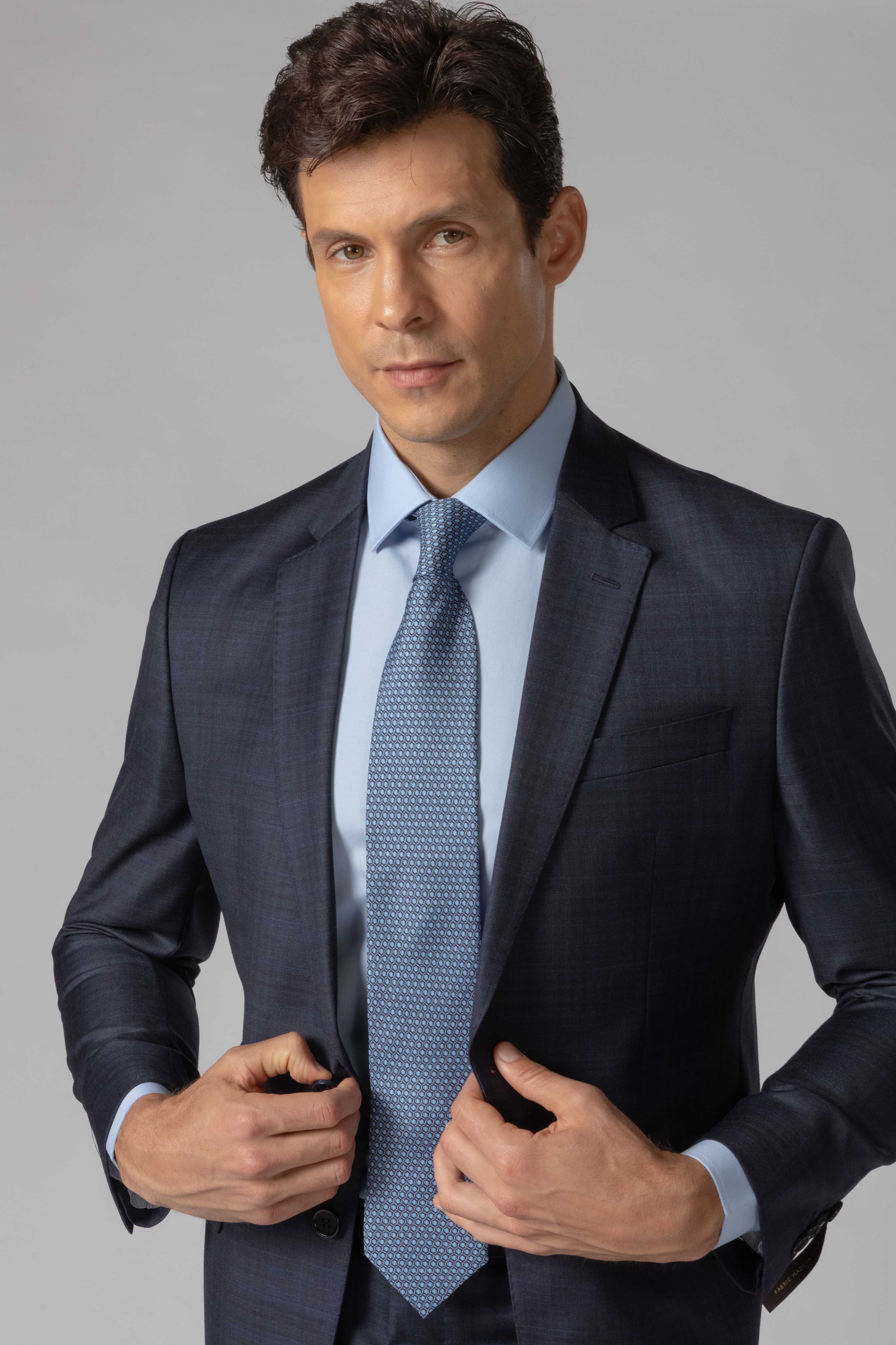 Camisa Social Slim fit Fio 80 Azul 