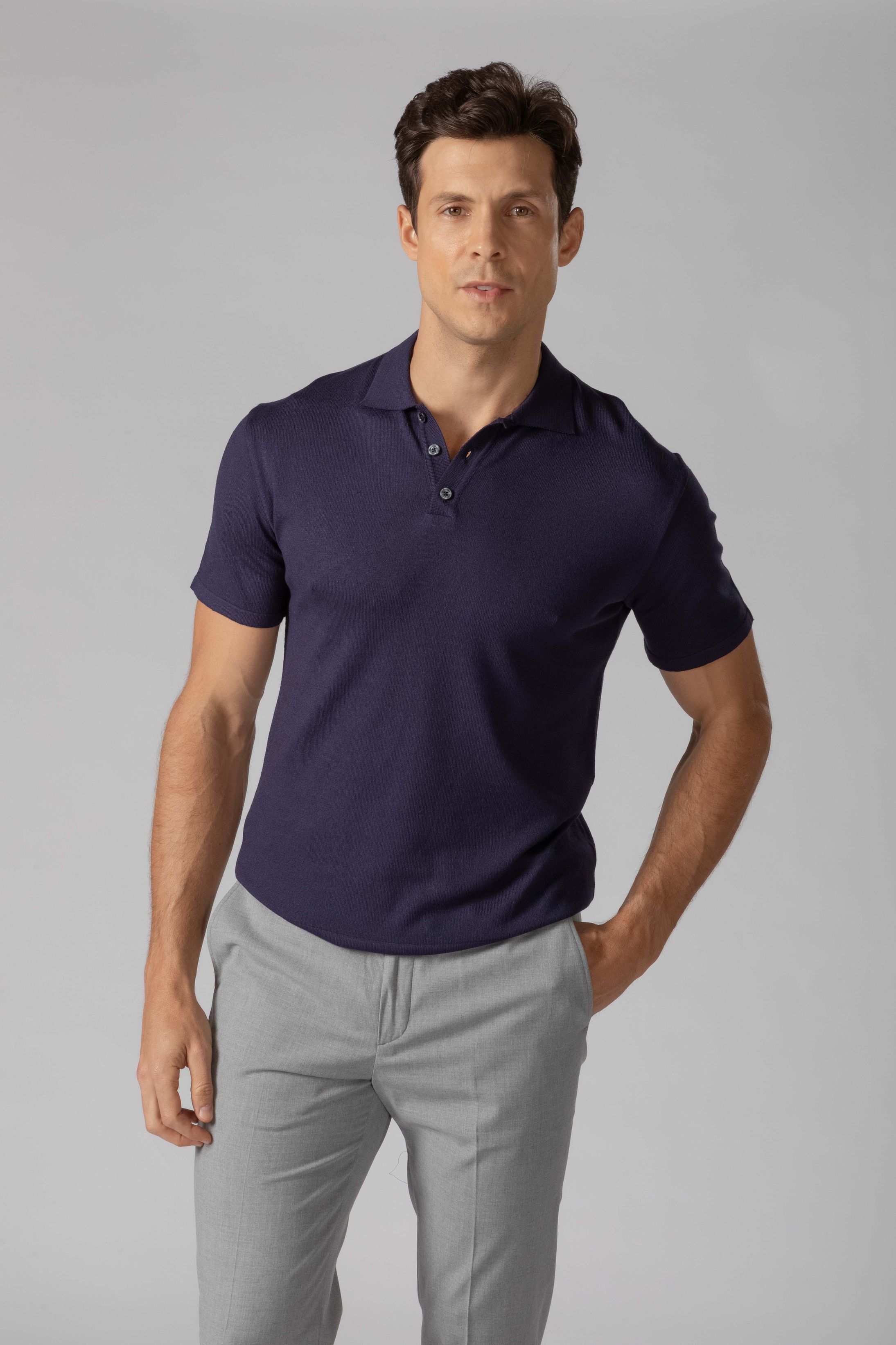 Calça social Slim Fit Milano Cinza claro