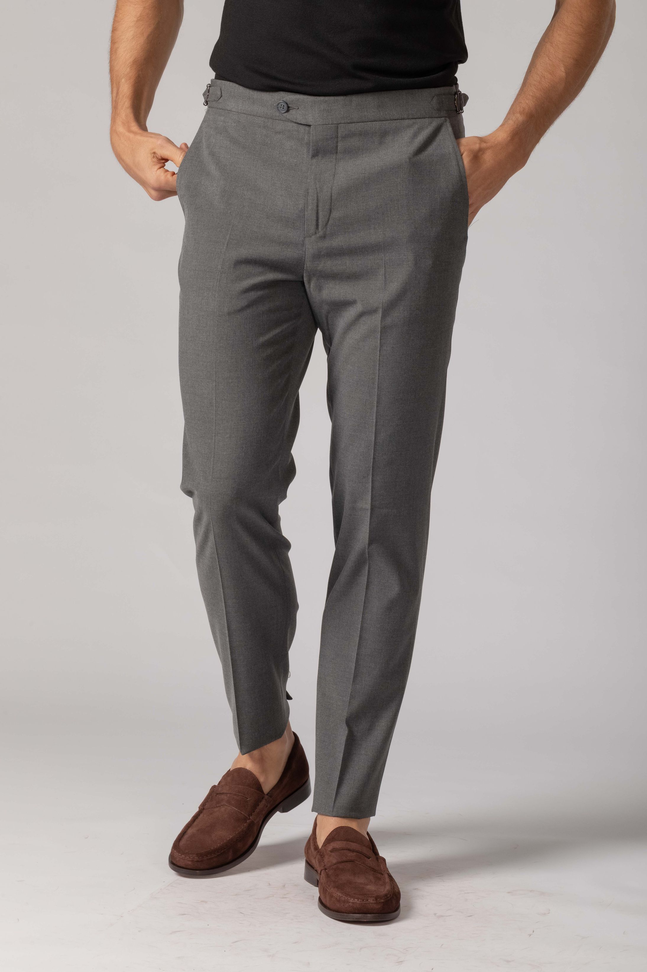 Calça social Slim Fit Milano Cinza Médio - Diodato Alfaiataria