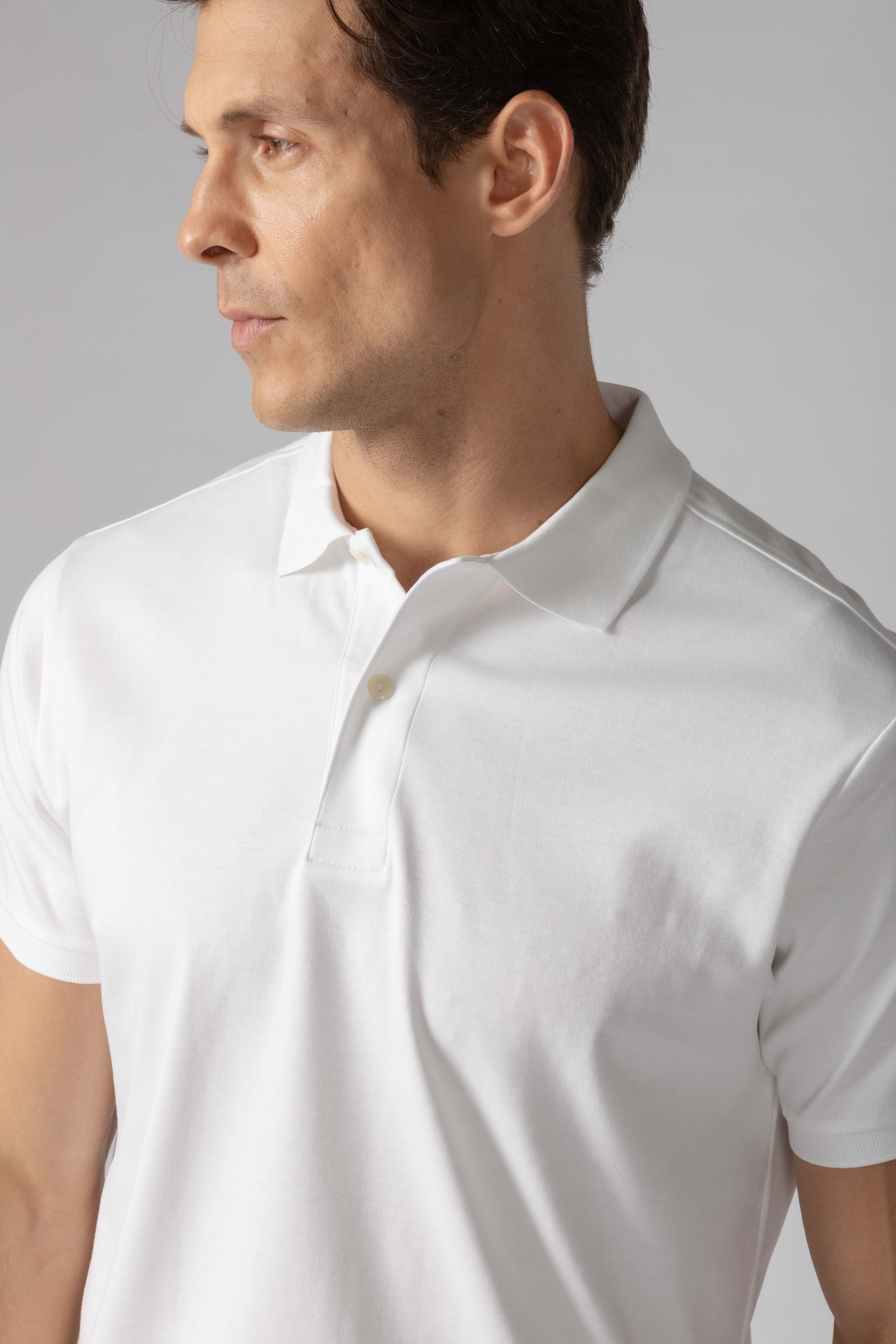 Camisa Polo Malha Peruana branco
