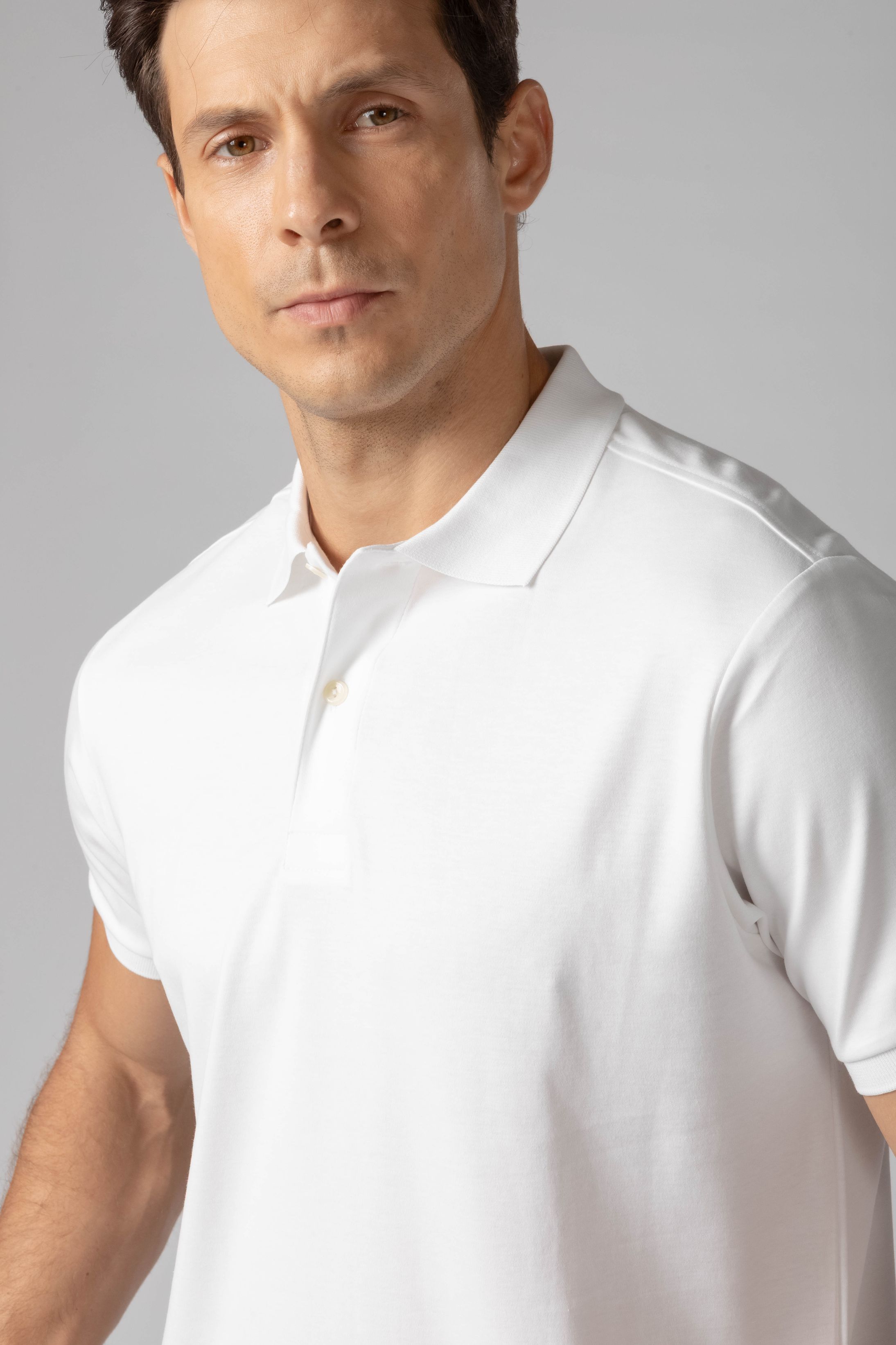 Camisa Polo Malha Peruana branco