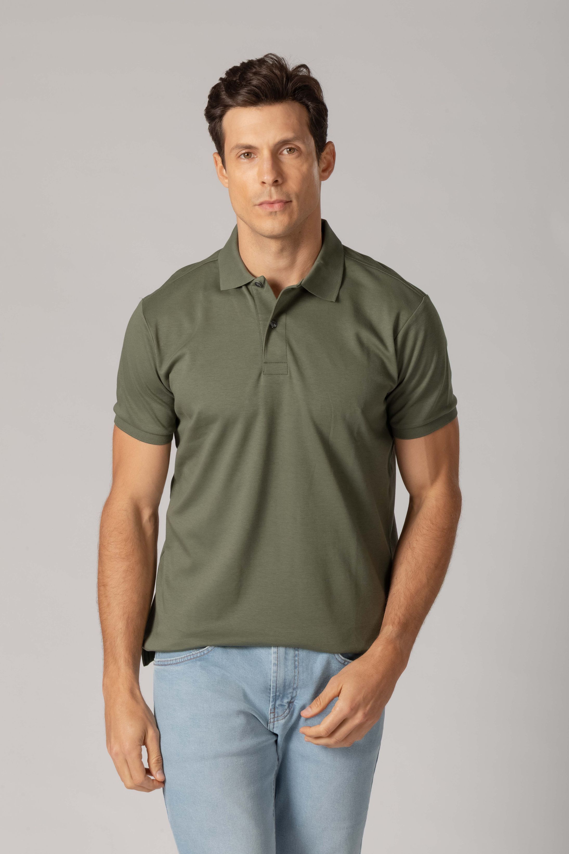 Camisa Polo Malha Peruana Verde