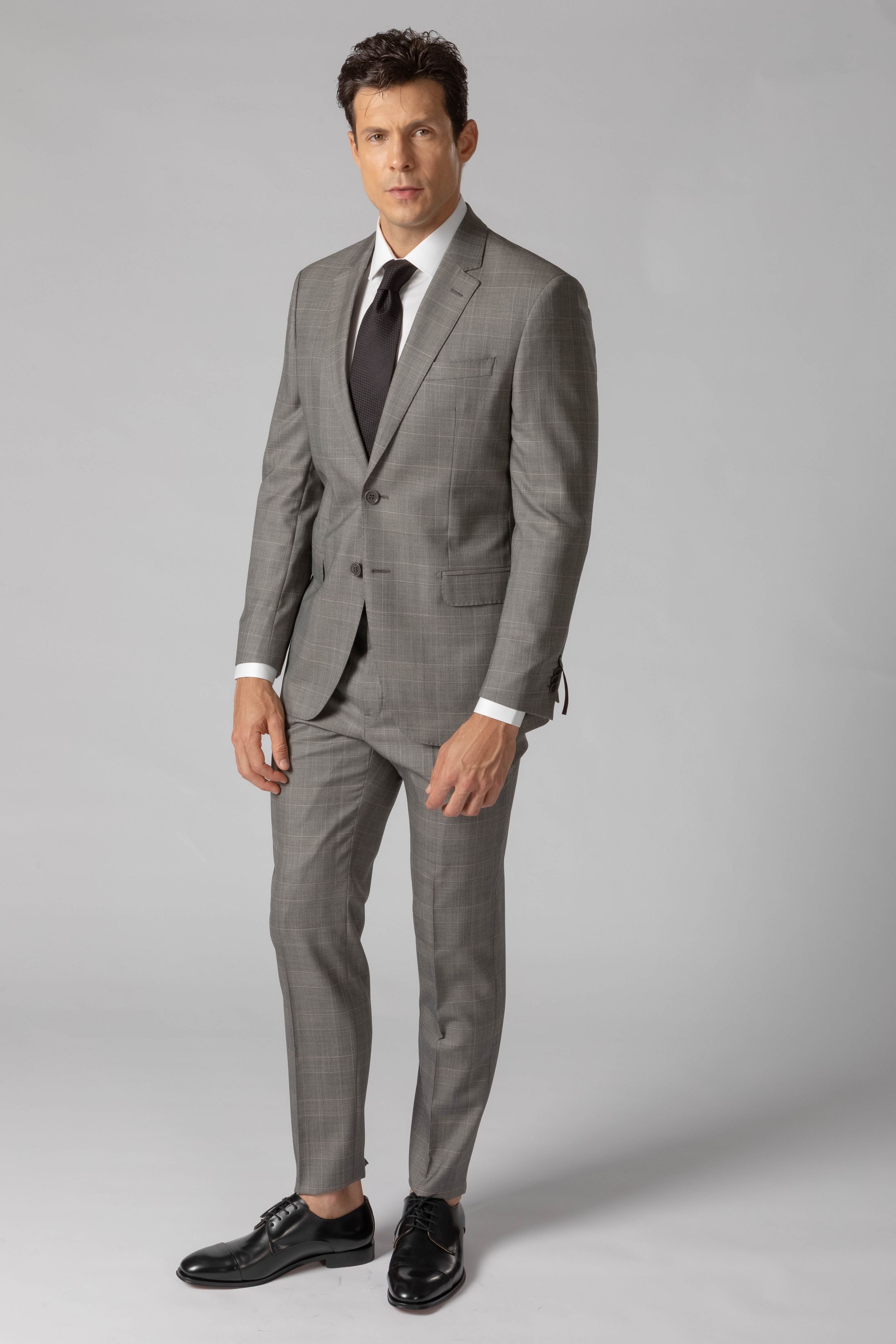 Costume Canônico Super 150 Slim Window Pane Cinza ... - Diodato Alfaiataria