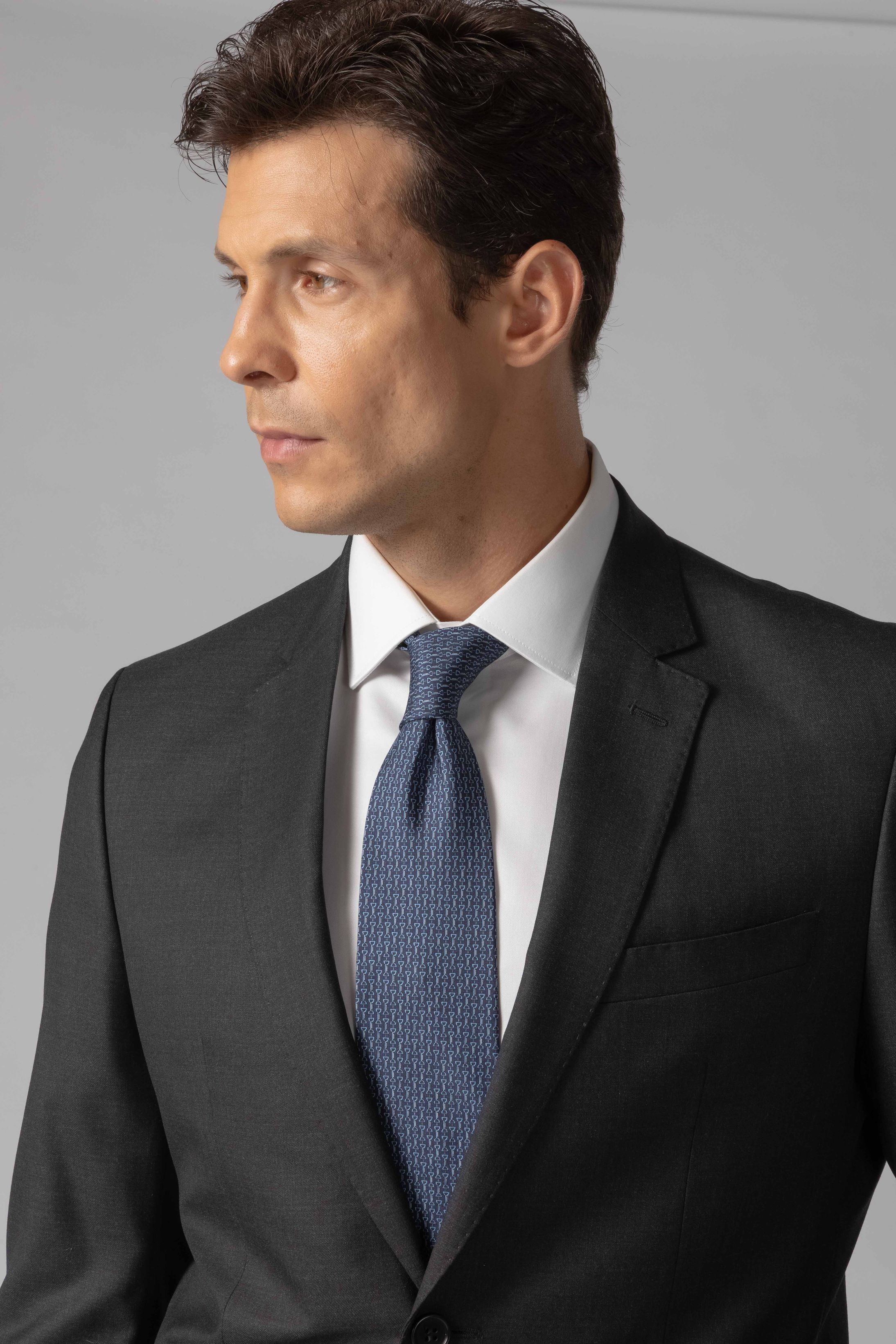 Gravata Seda Italiana Marinho - Diodato Alfaiataria