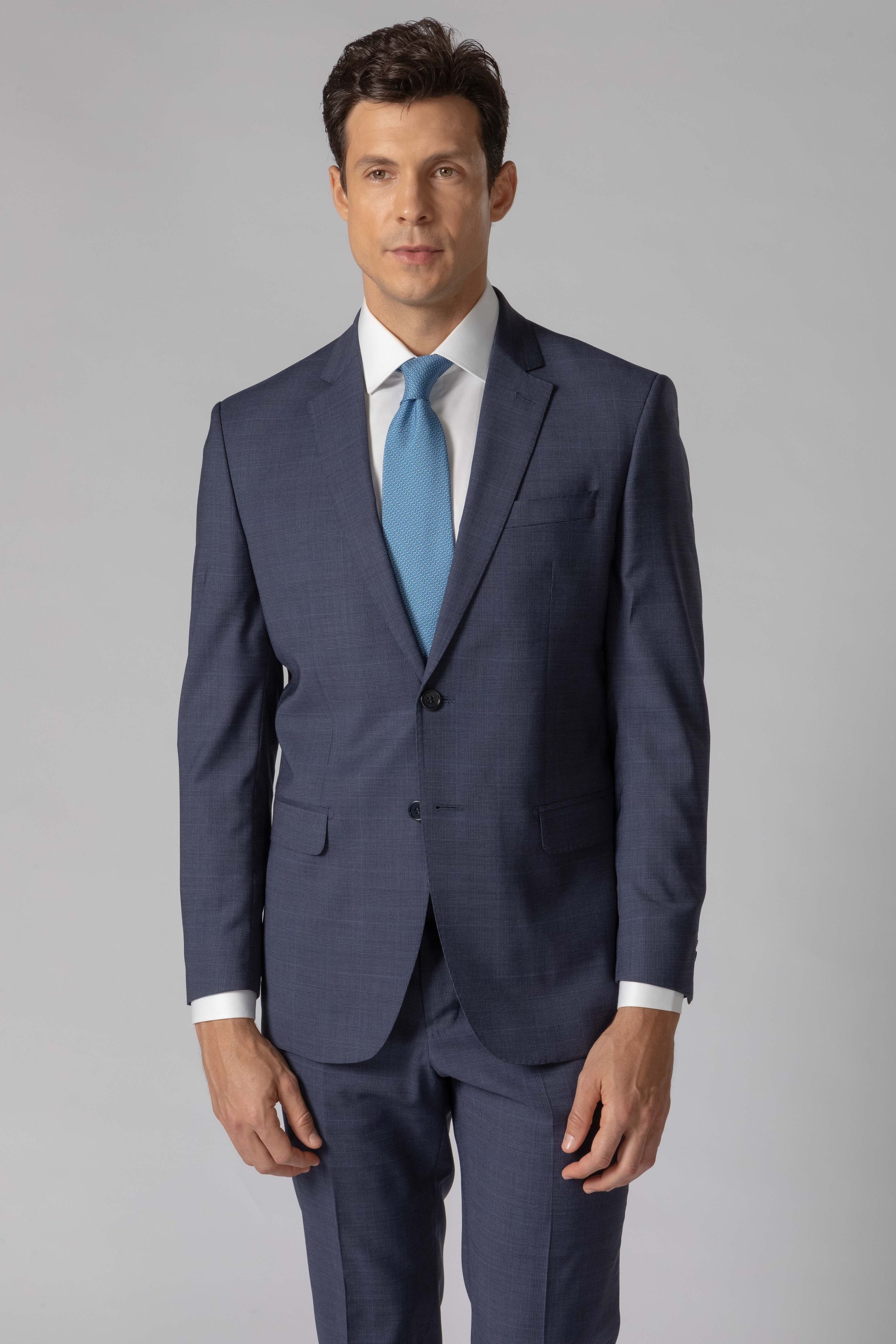 Costume Reda Super 110 Slim Window Pane Marinho - Diodato Alfaiataria