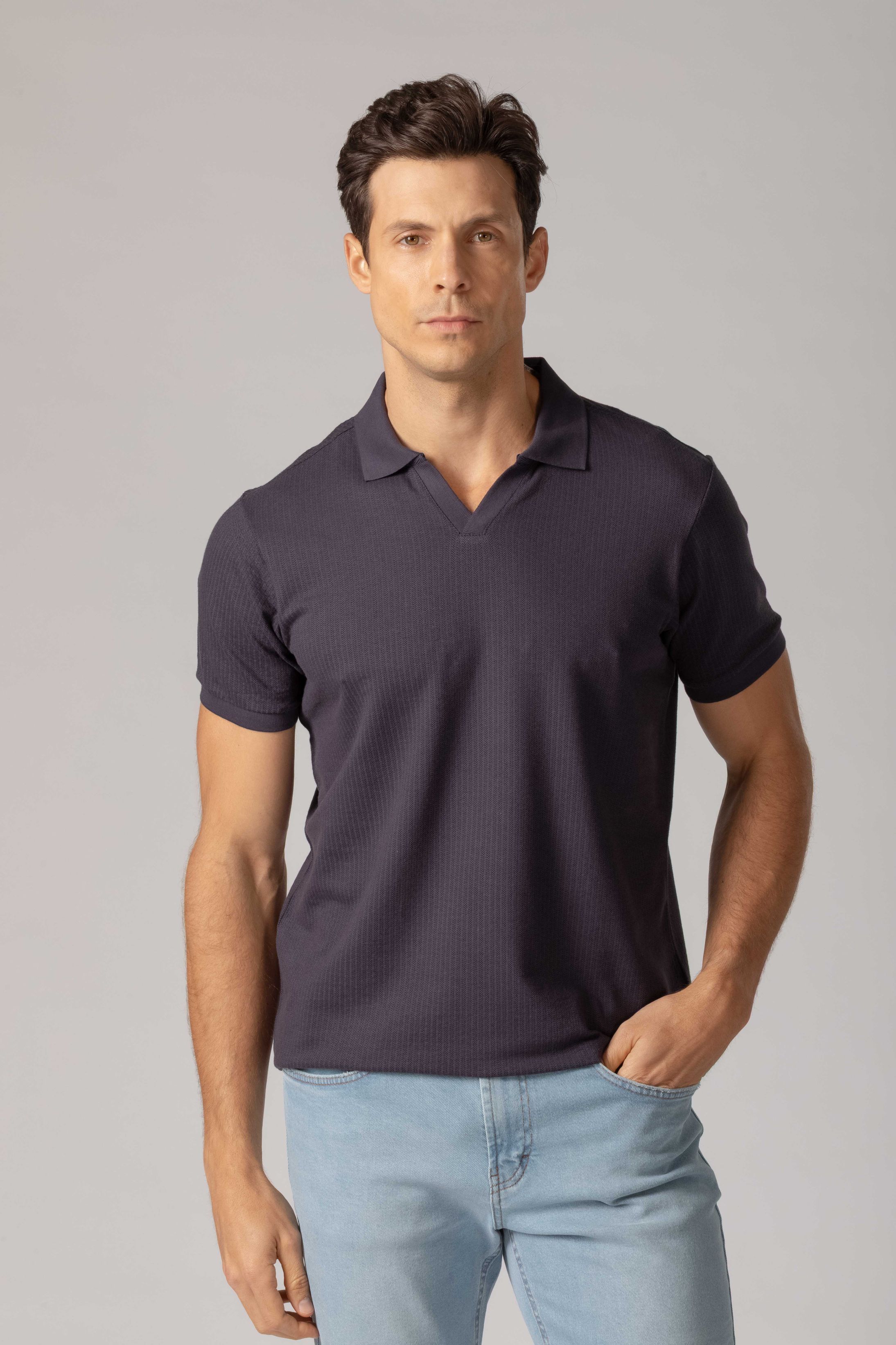Camisa Polo Marinho - Diodato Alfaiataria