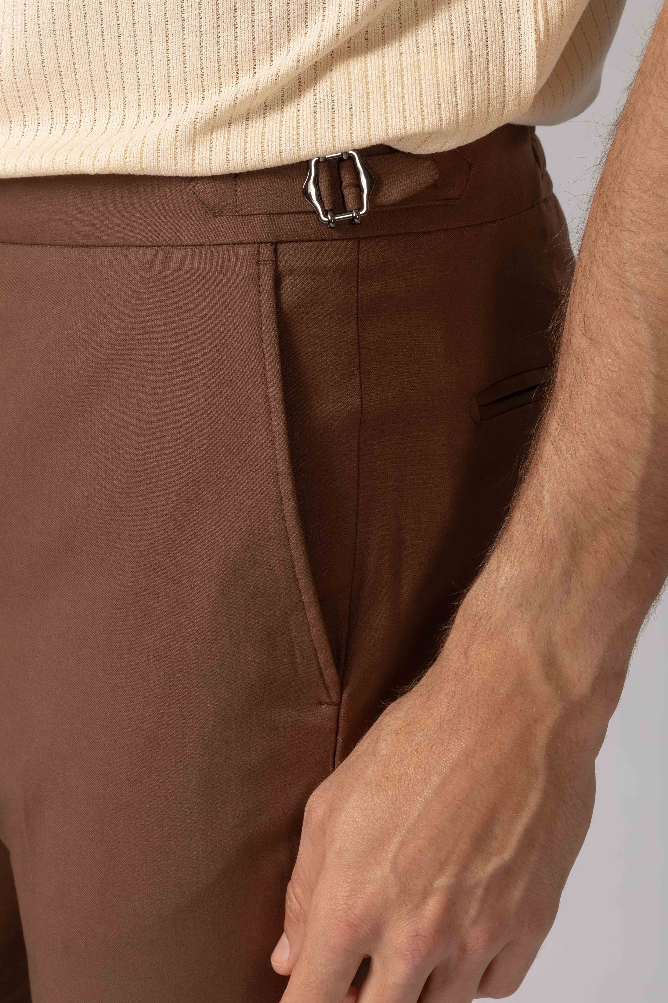 Calça social Slim Fit Milano Marrom