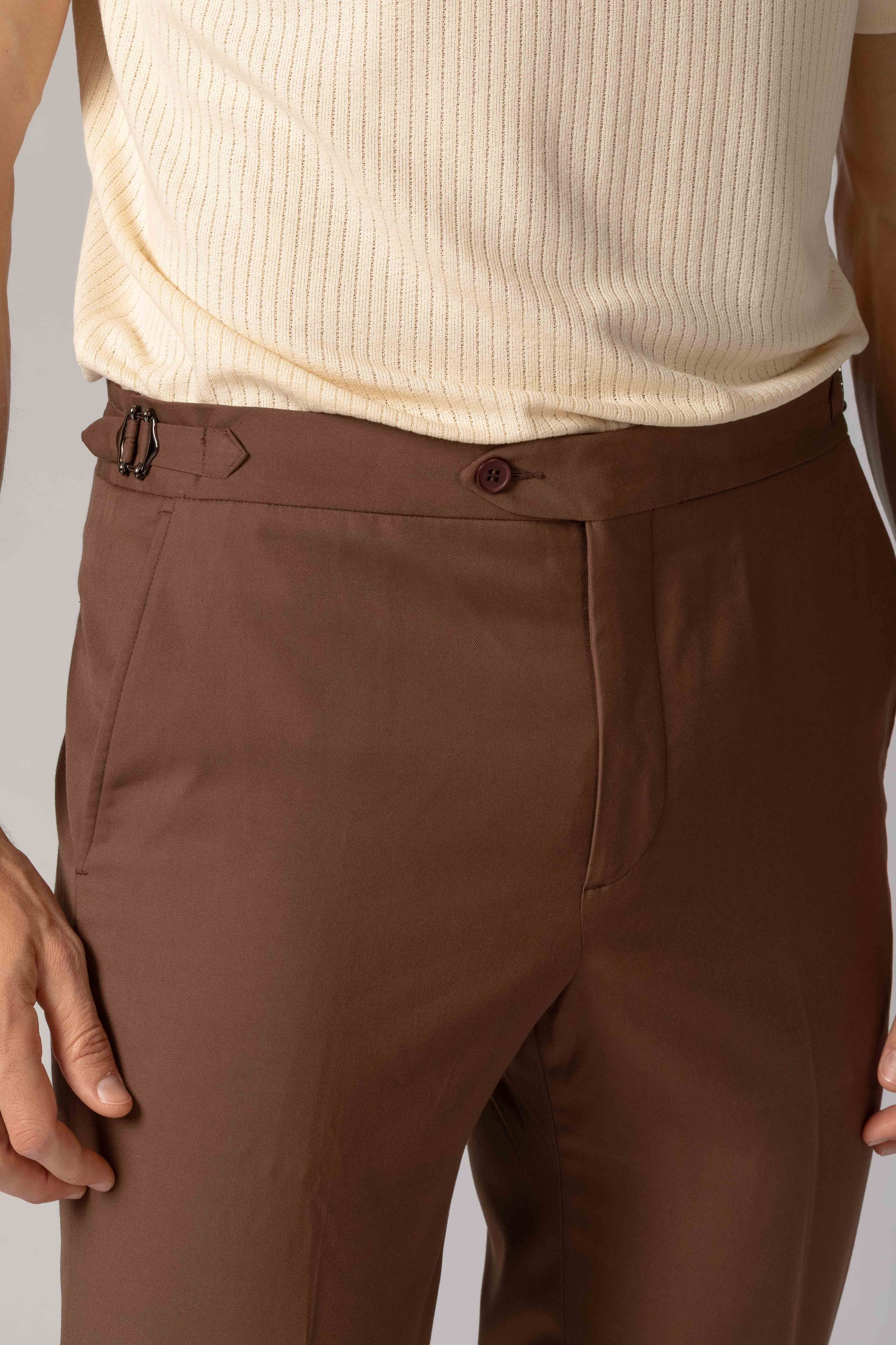 Calça social Slim Fit Milano Marrom