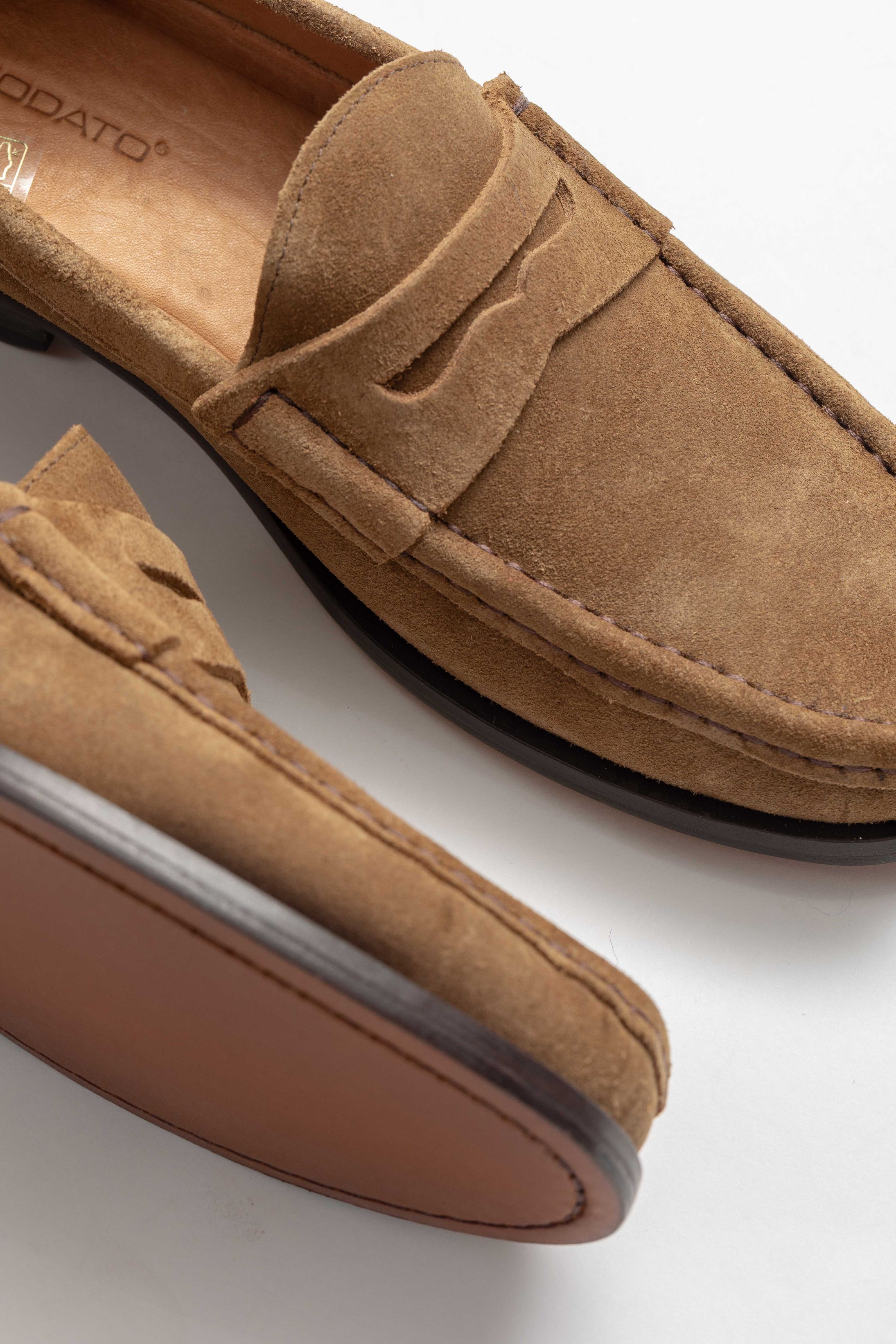 Mocassim Italiano Camurça Tabaco