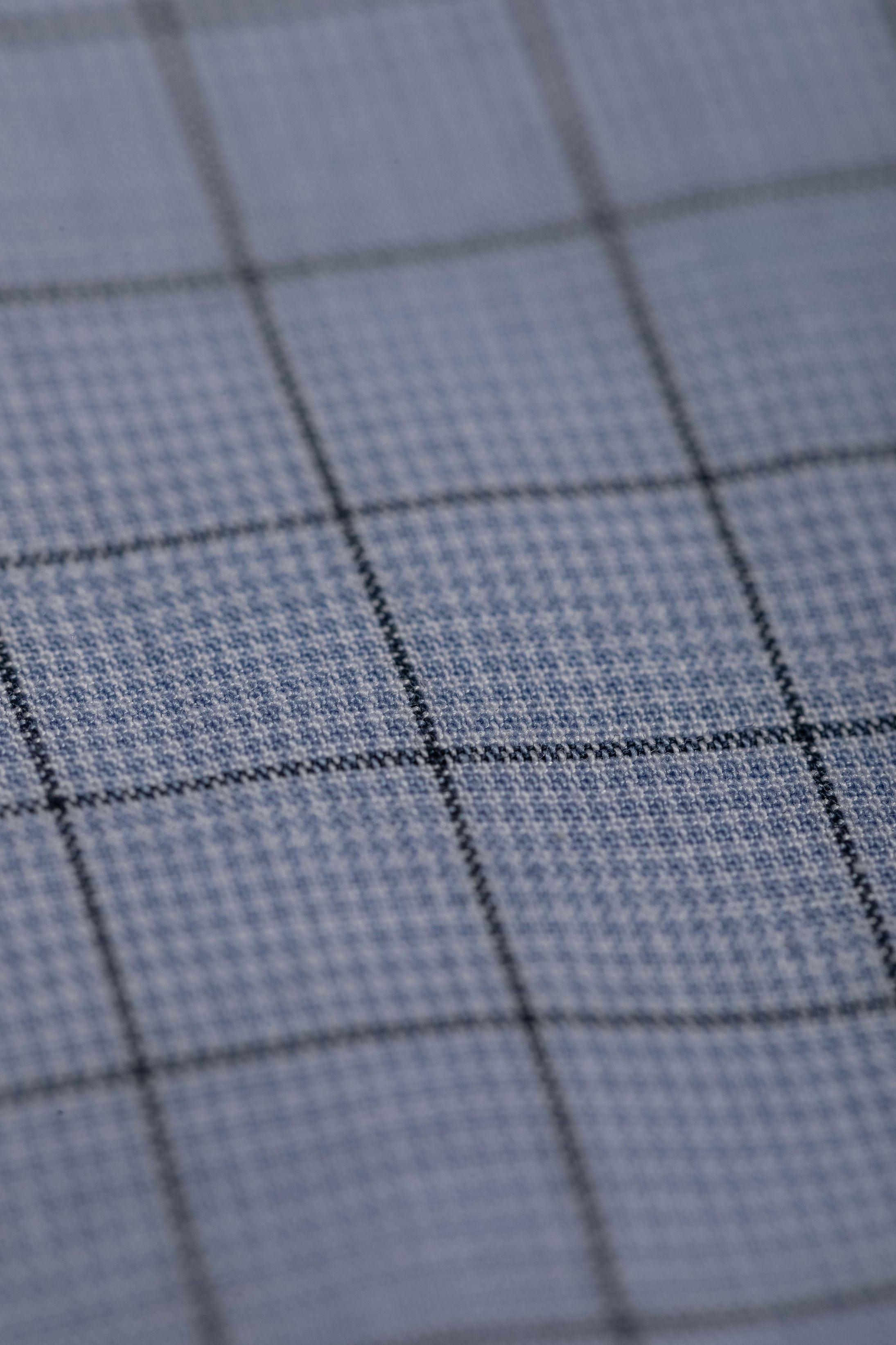 Camisa Manga Longa Slim fit Azul xadrez