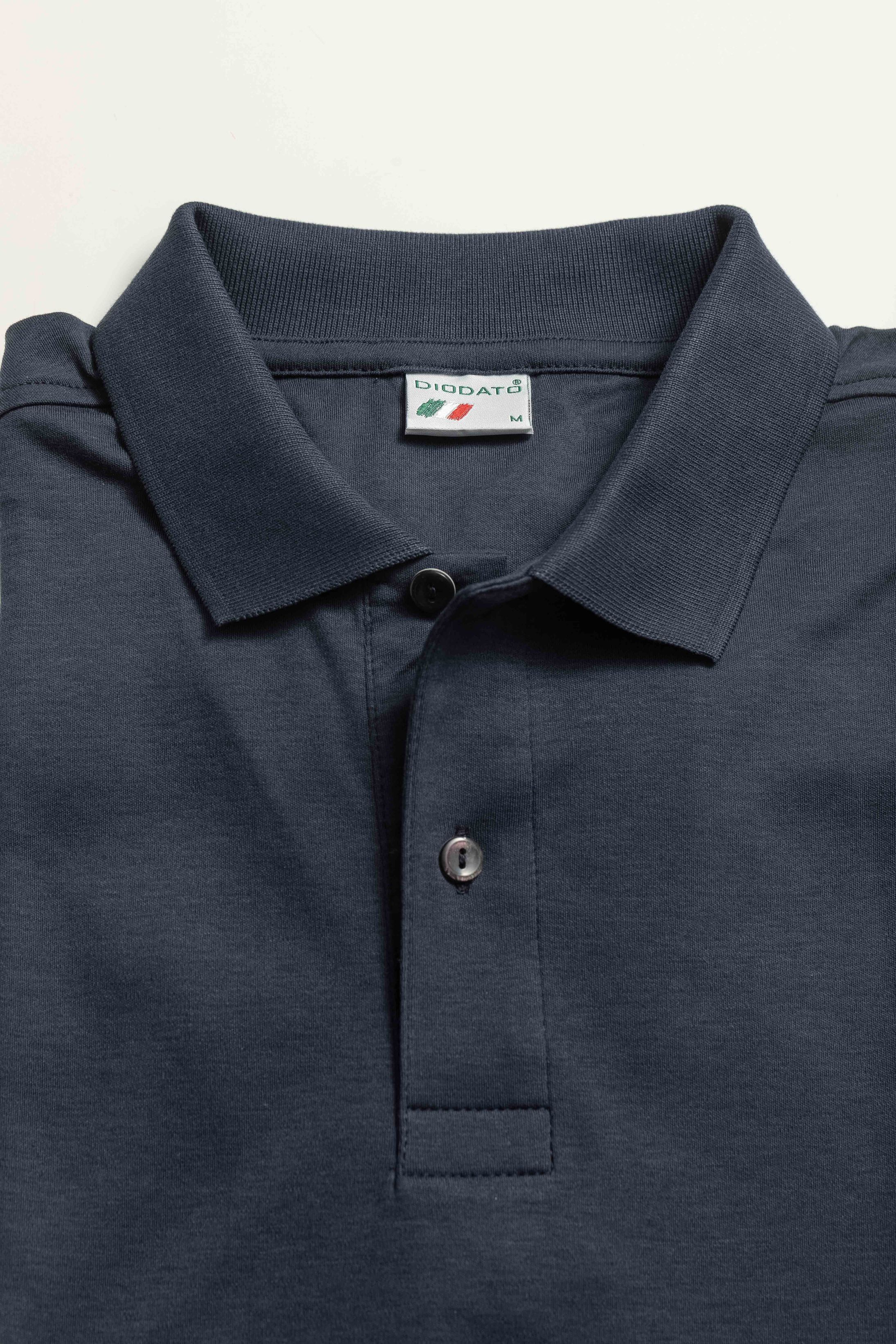Camisa Polo Malha Peruana marinho