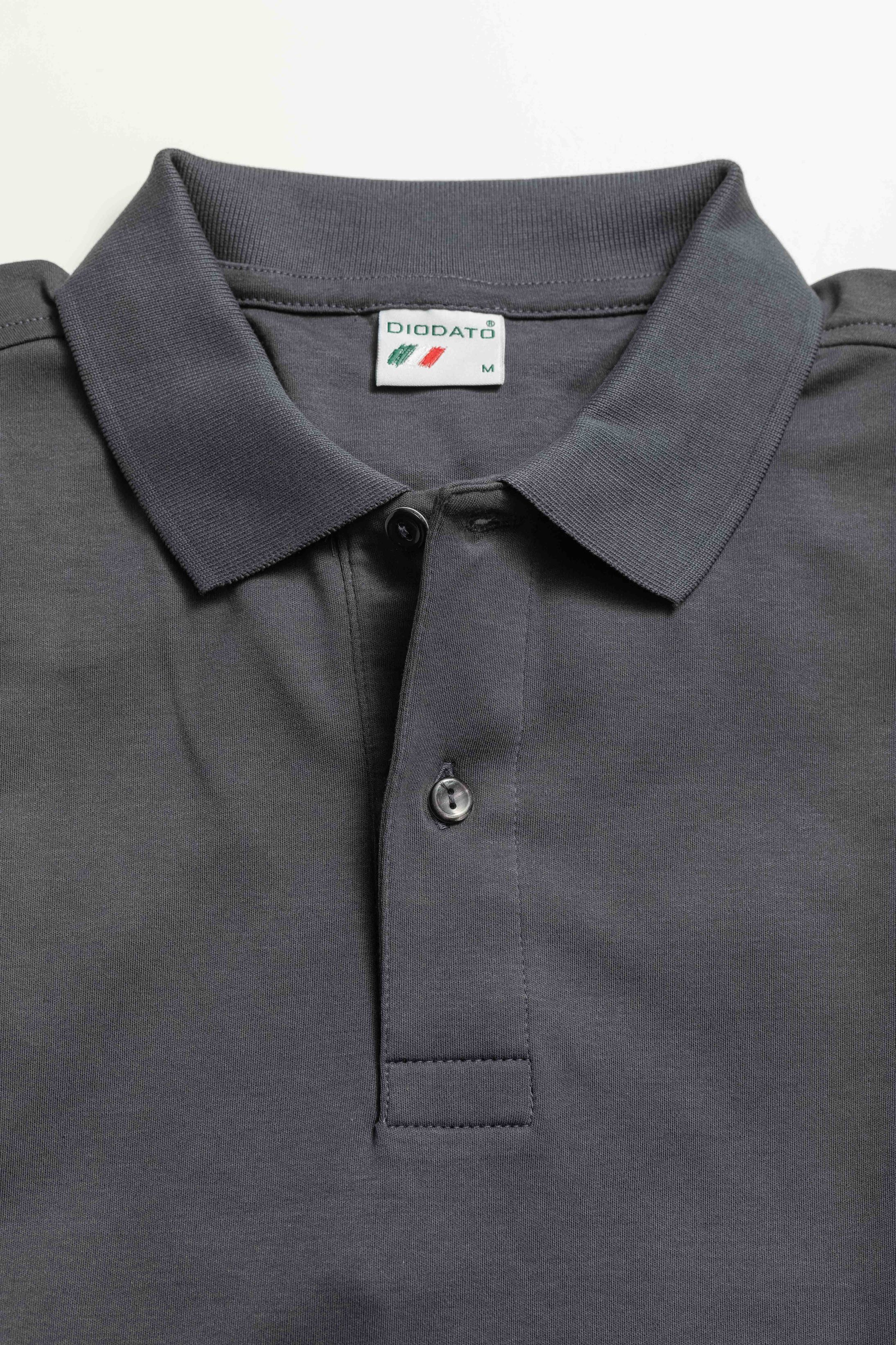 Camisa Polo Malha Peruana grafite