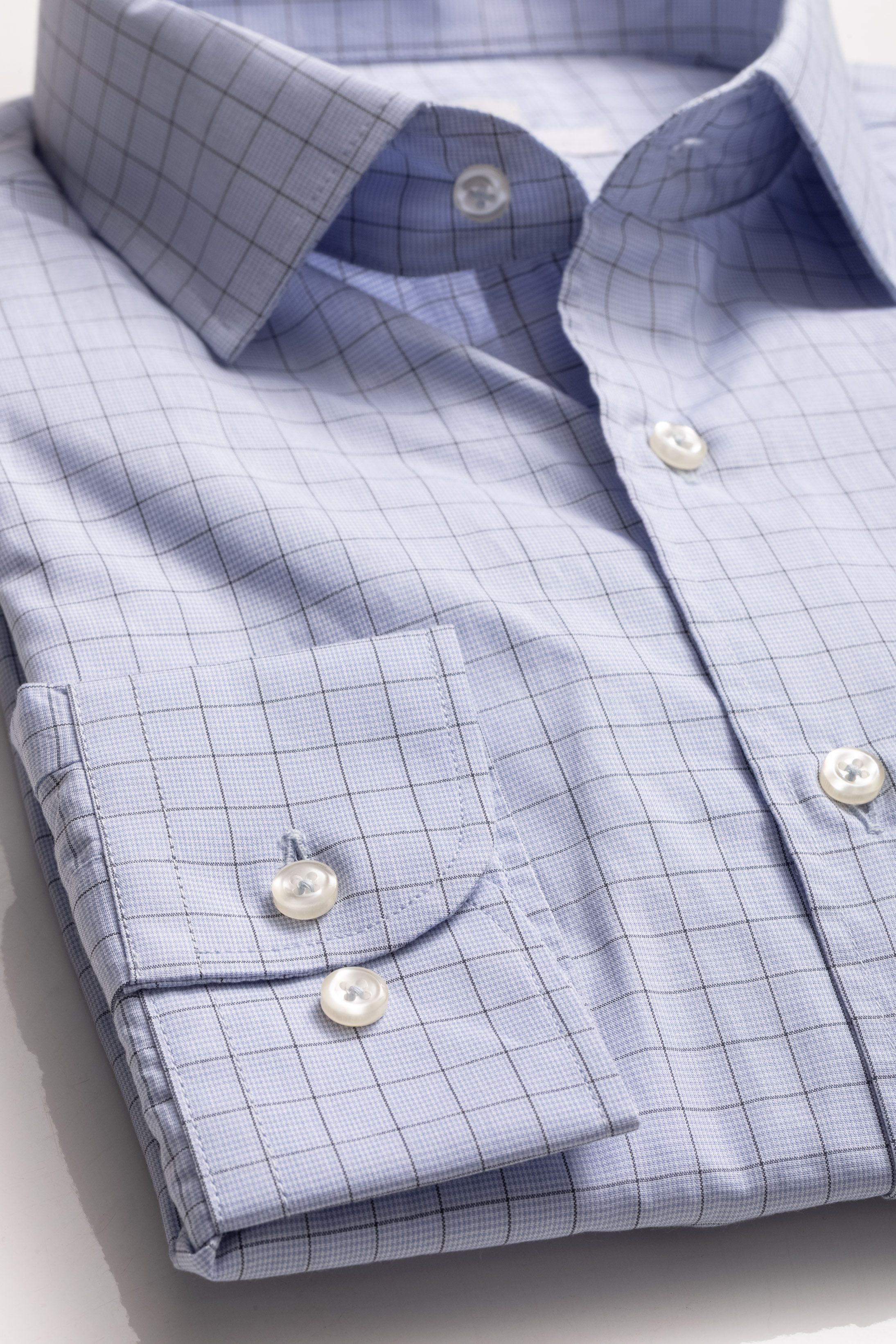 Camisa Manga Longa Slim fit Xadrez azul - Diodato Alfaiataria