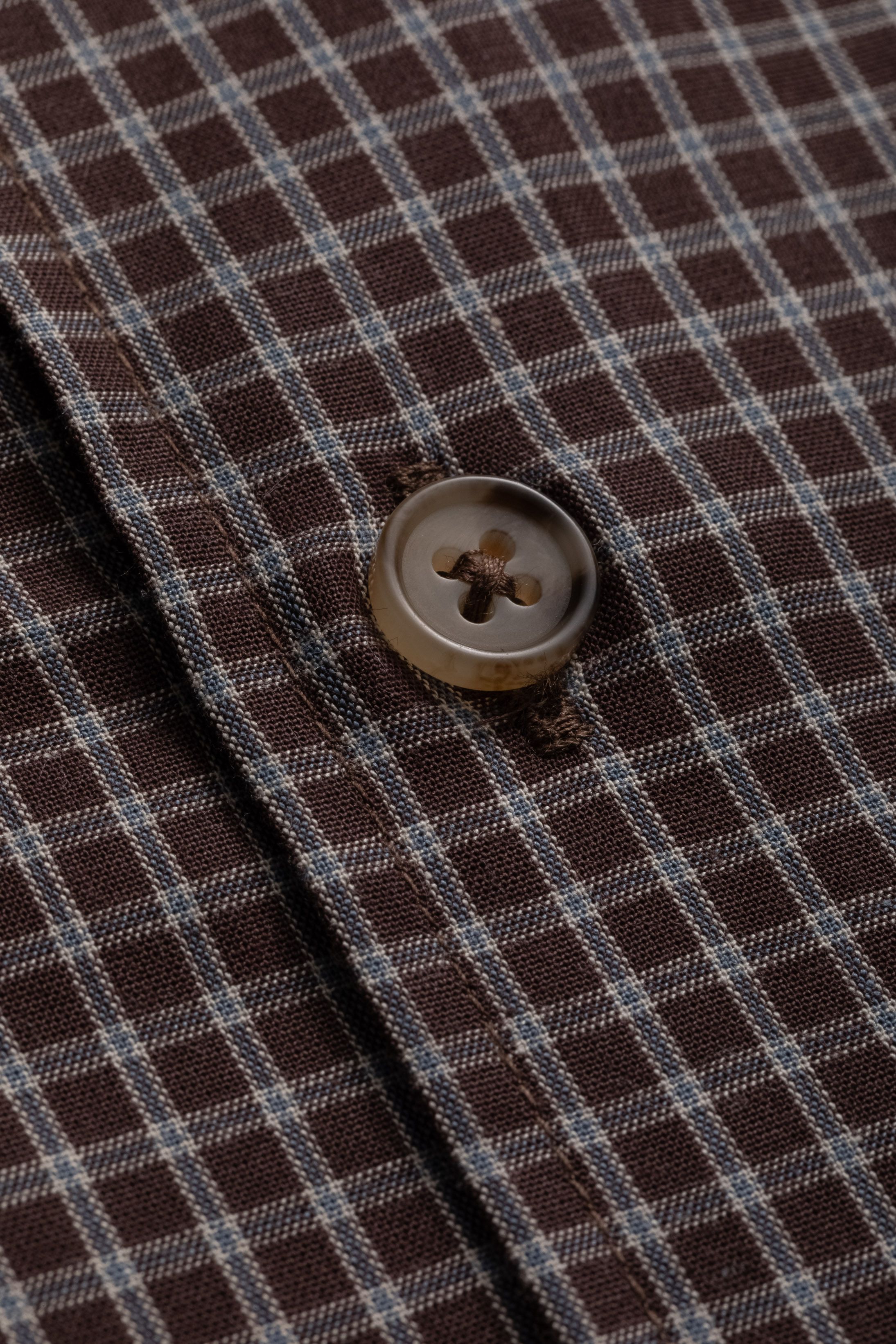 Camisa Manga Longa Slim fit Quadriculado Marrom