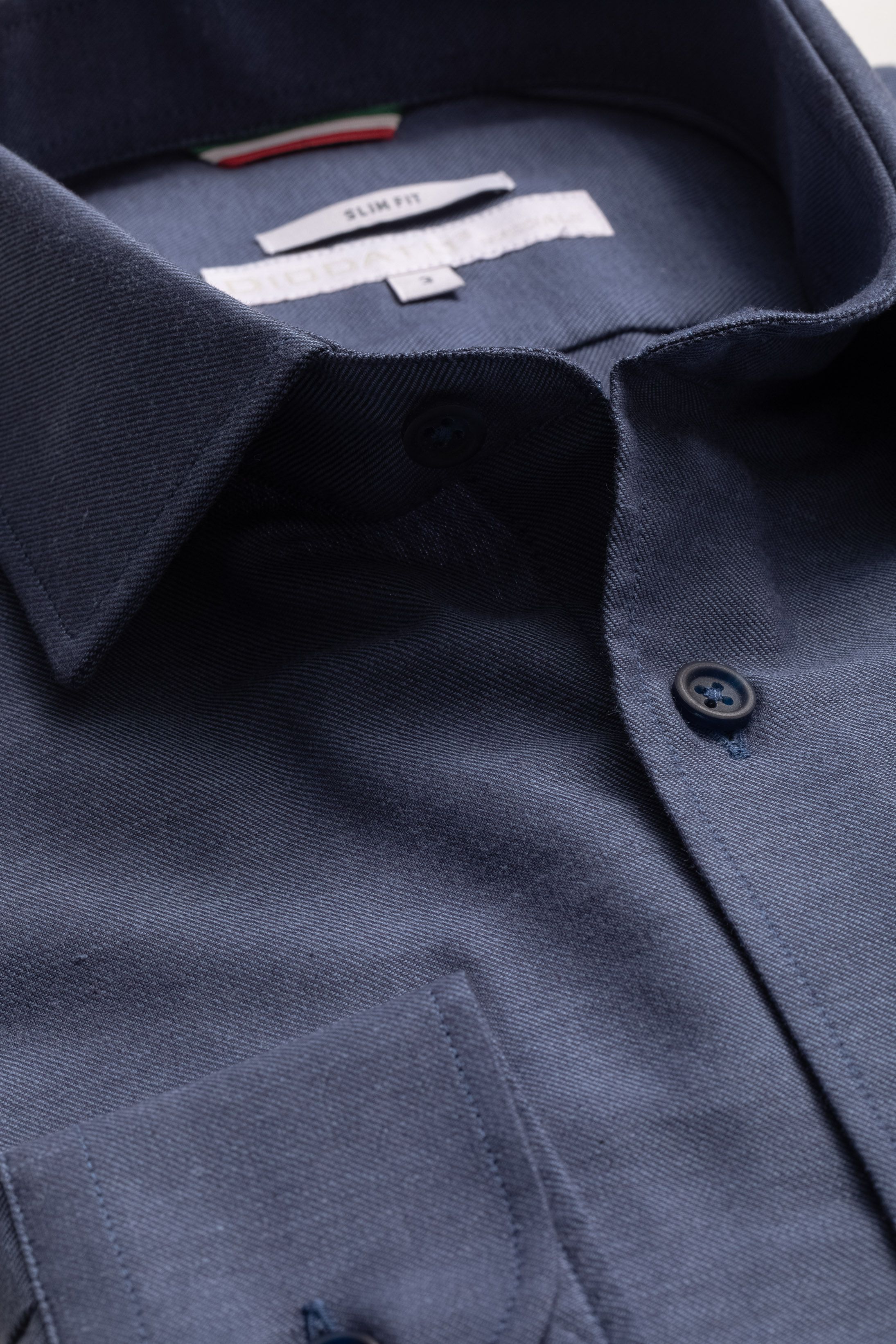 Camisa Manga Longa Slim fit Azul Marinho