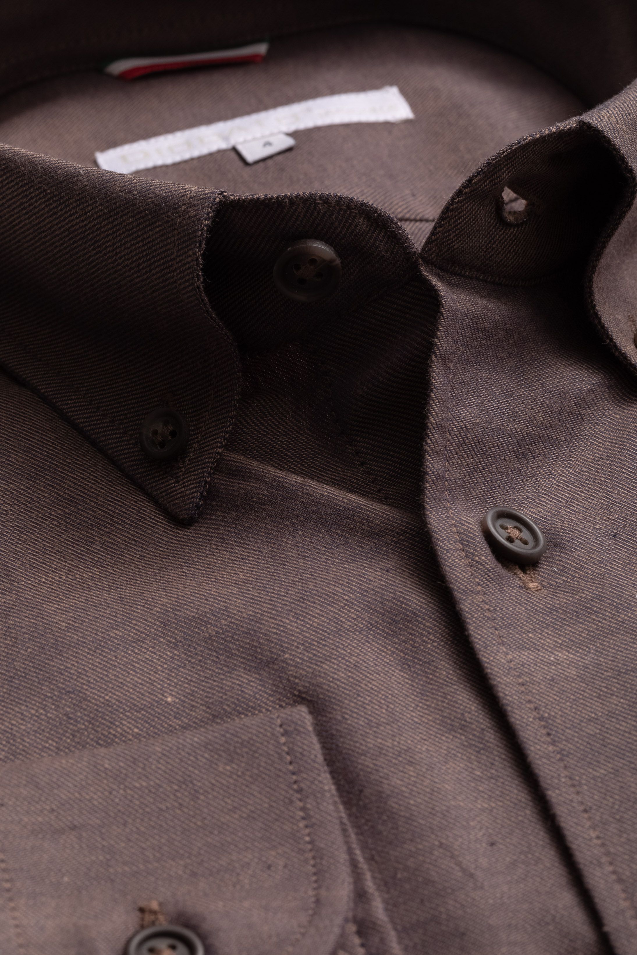 Camisa Manga Longa Regular Marrom