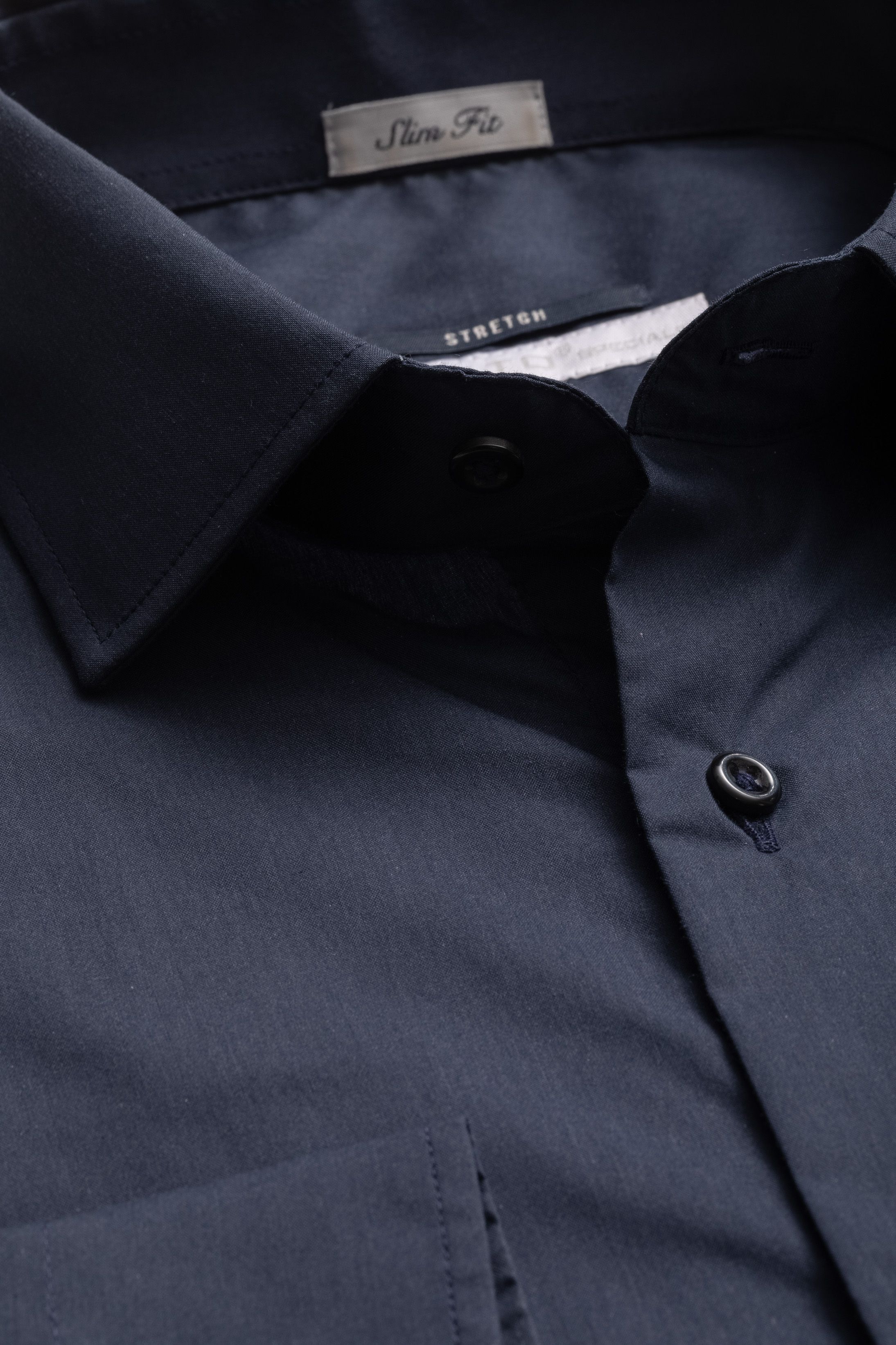 Camisa Manga Longa Slim fit Marinho