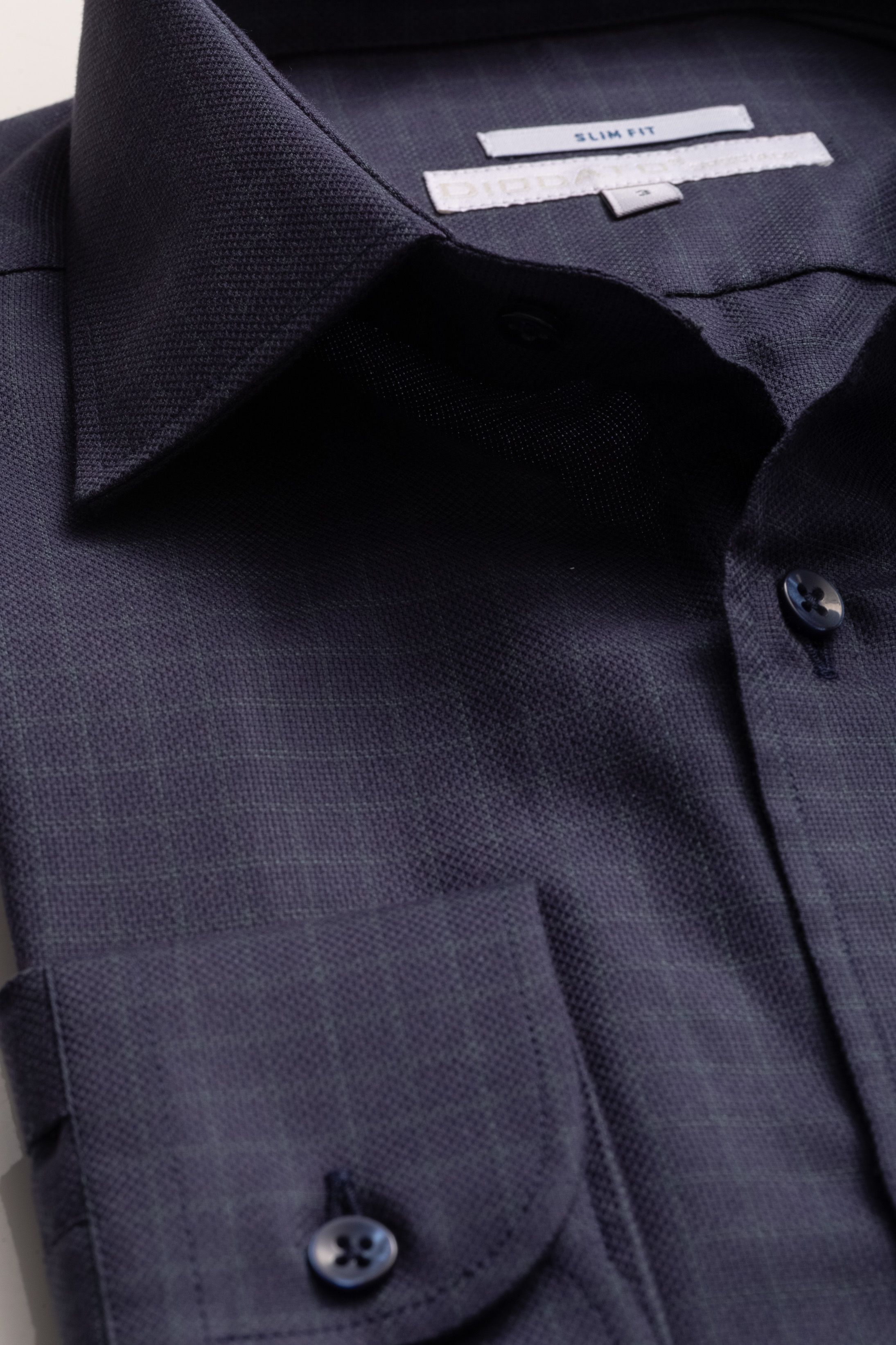Camisa Manga Longa Slim fit Marinho Quadriculado