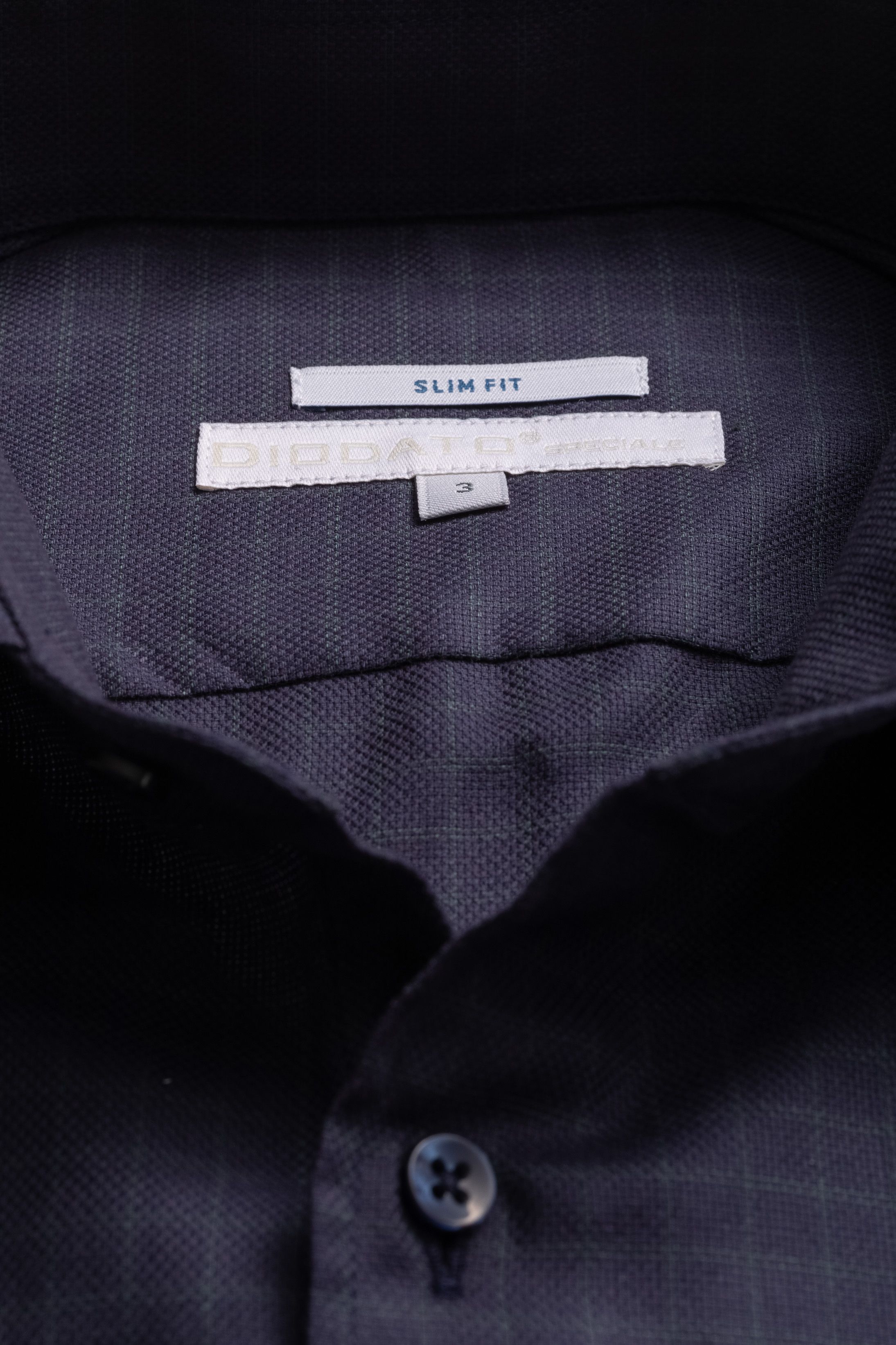 Camisa Manga Longa Slim fit Marinho Quadriculado