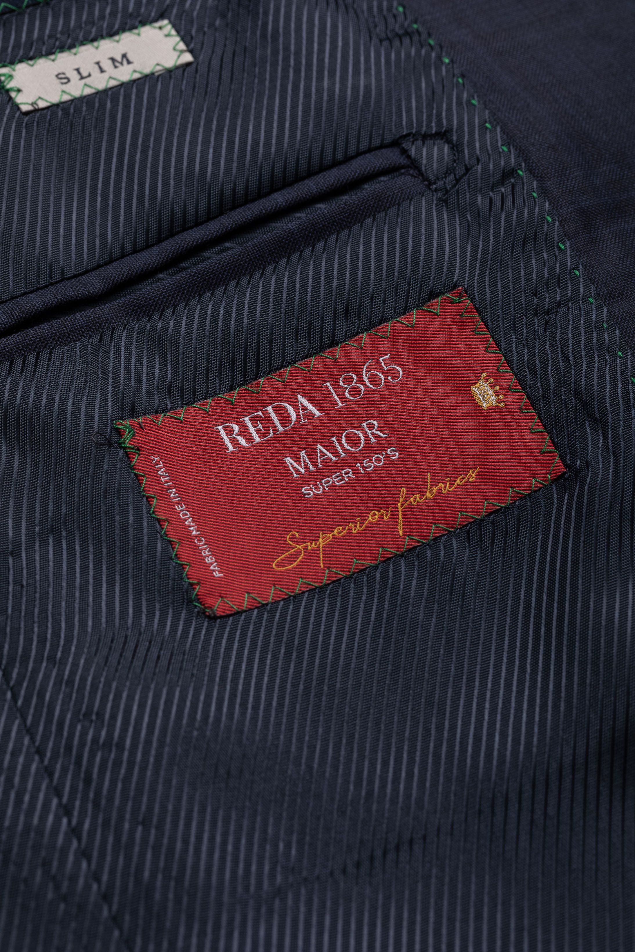 Costume Reda Super 150 Slim Window Pane Marinho 