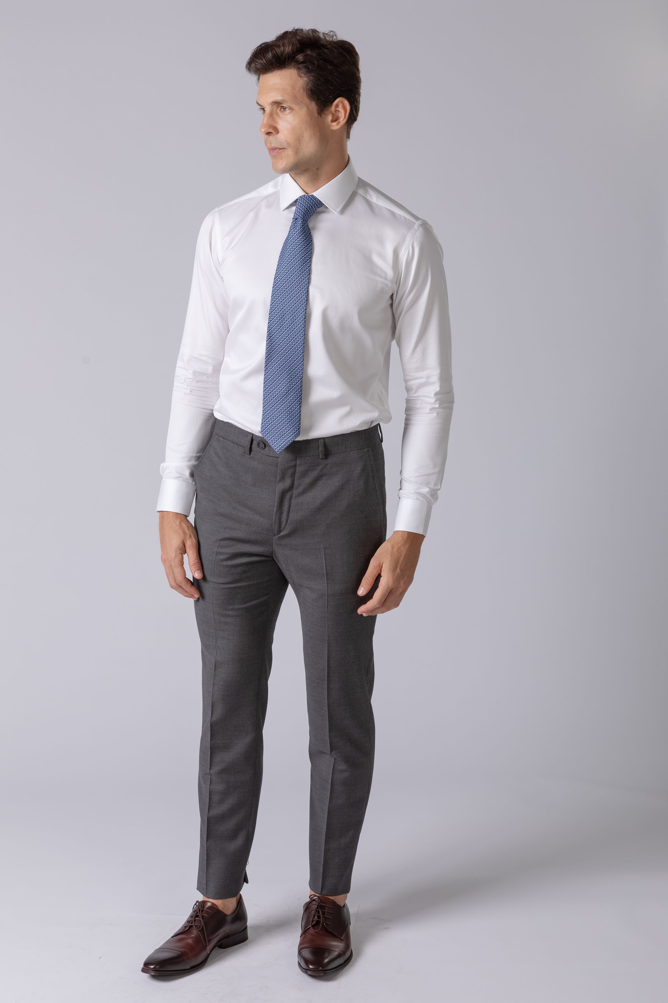 Calça social Super 120 Regular Cinza médio 
