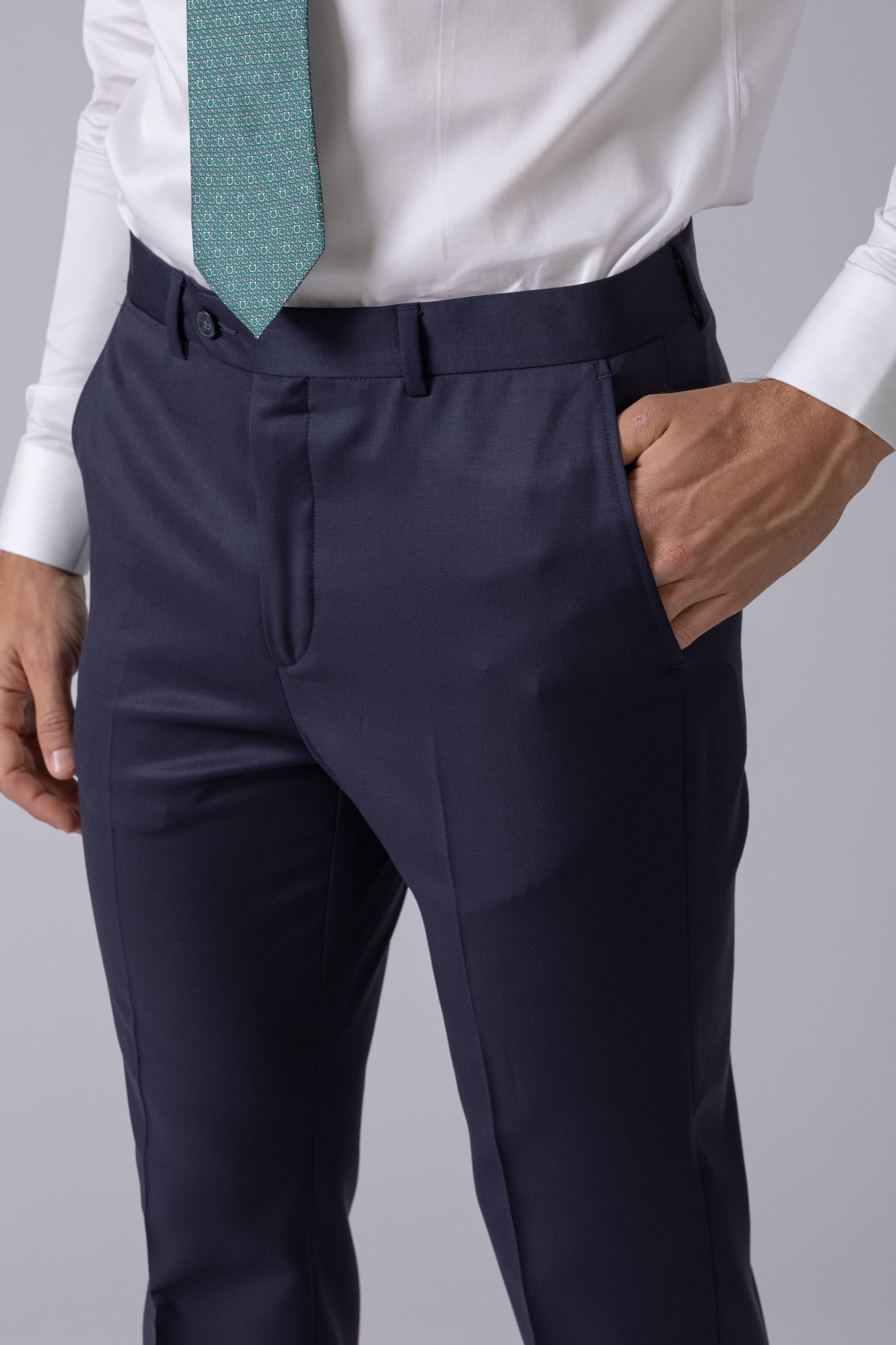 Calça social Super 120 Slim Fit Marinho