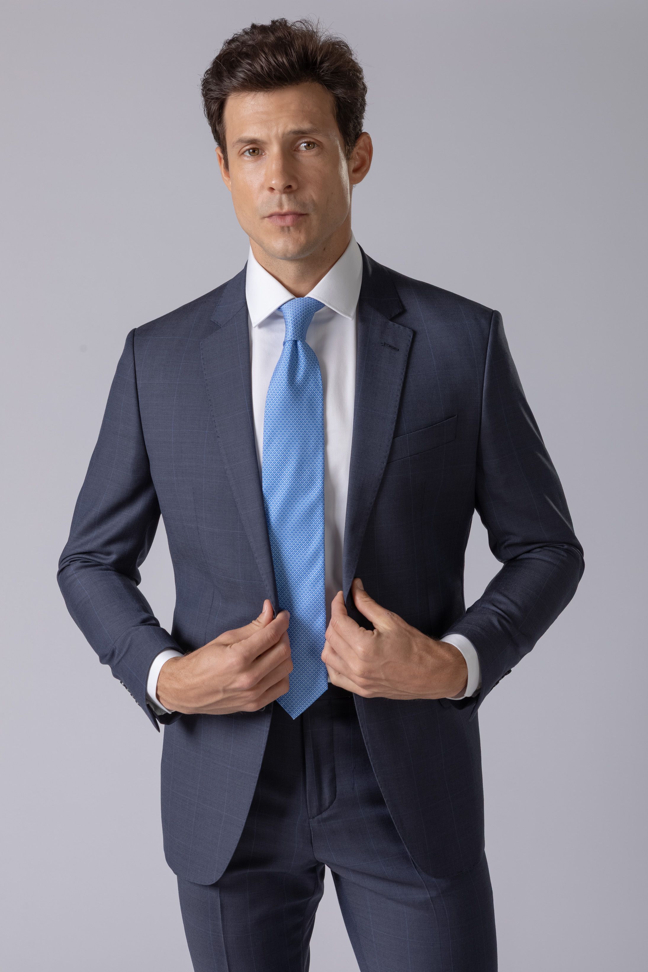 Costume Super 120 Slim Window Pane Marinho - Diodato Alfaiataria