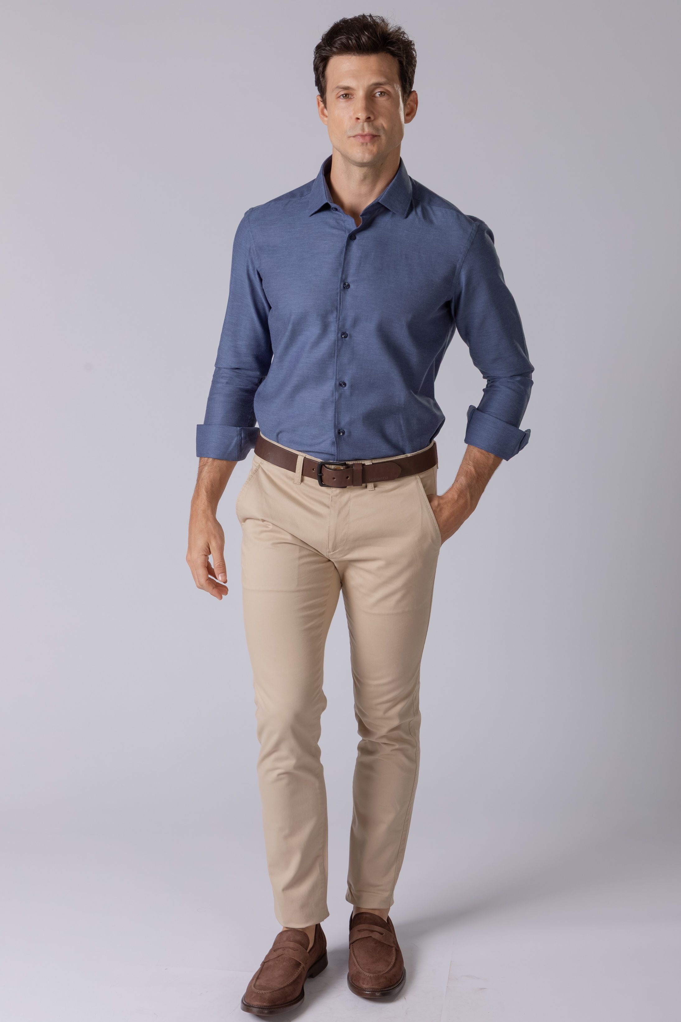 Calça Sport Pima Cotton Slim Fit Caqui - Diodato Alfaiataria