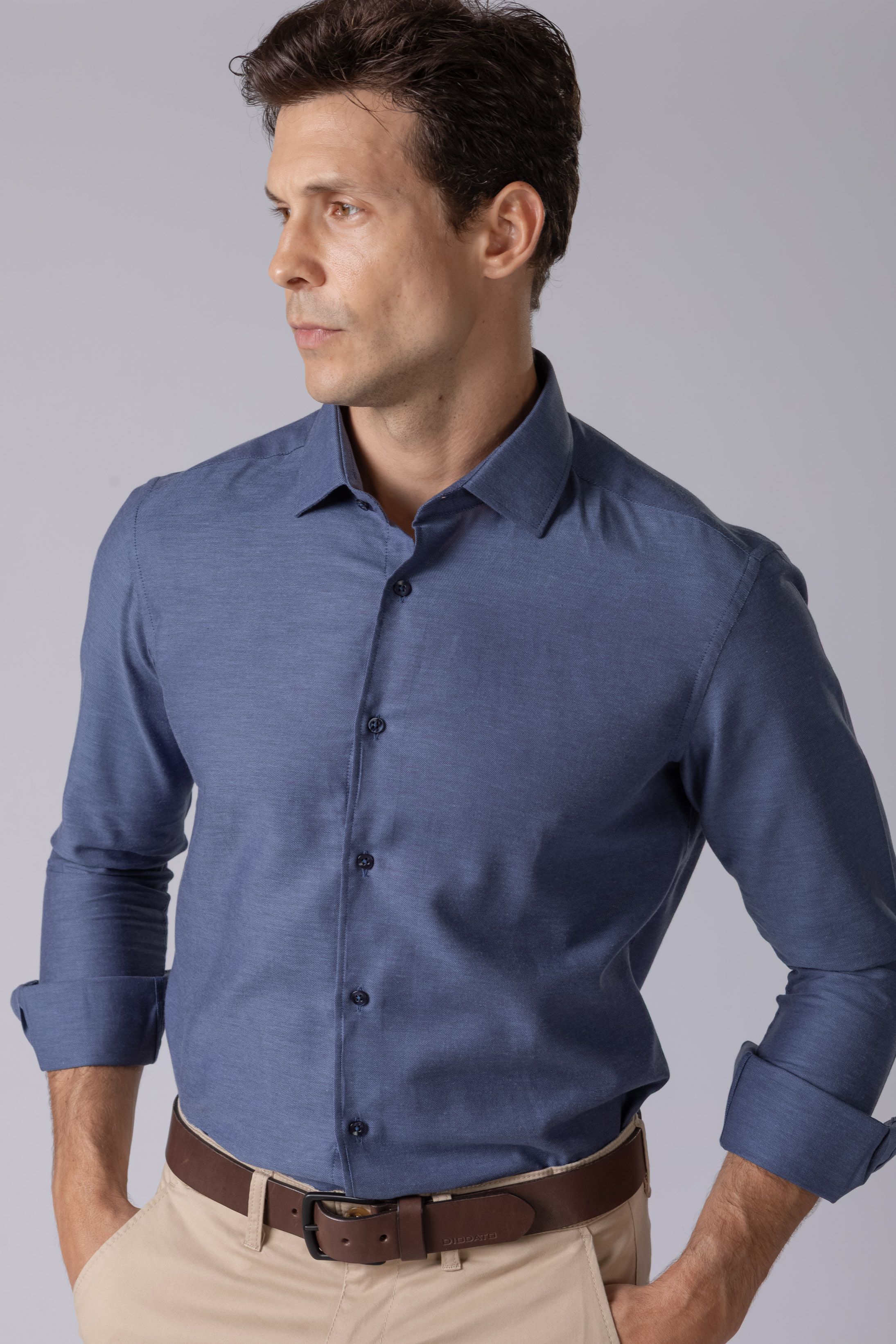 Camisa Manga Longa Slim fit Azul - Diodato Alfaiataria