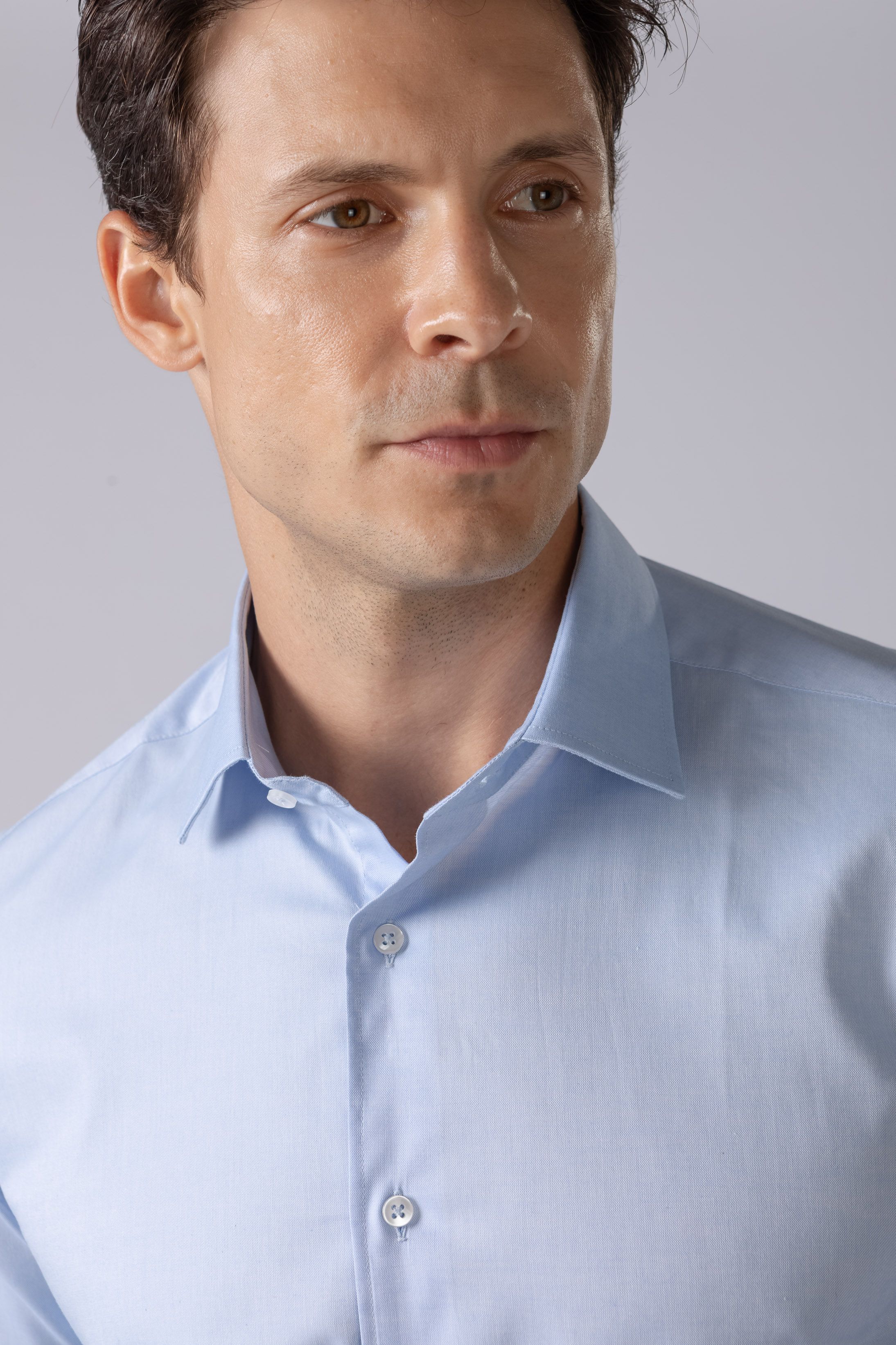 Camisa Manga Longa Slim fit Azul Claro