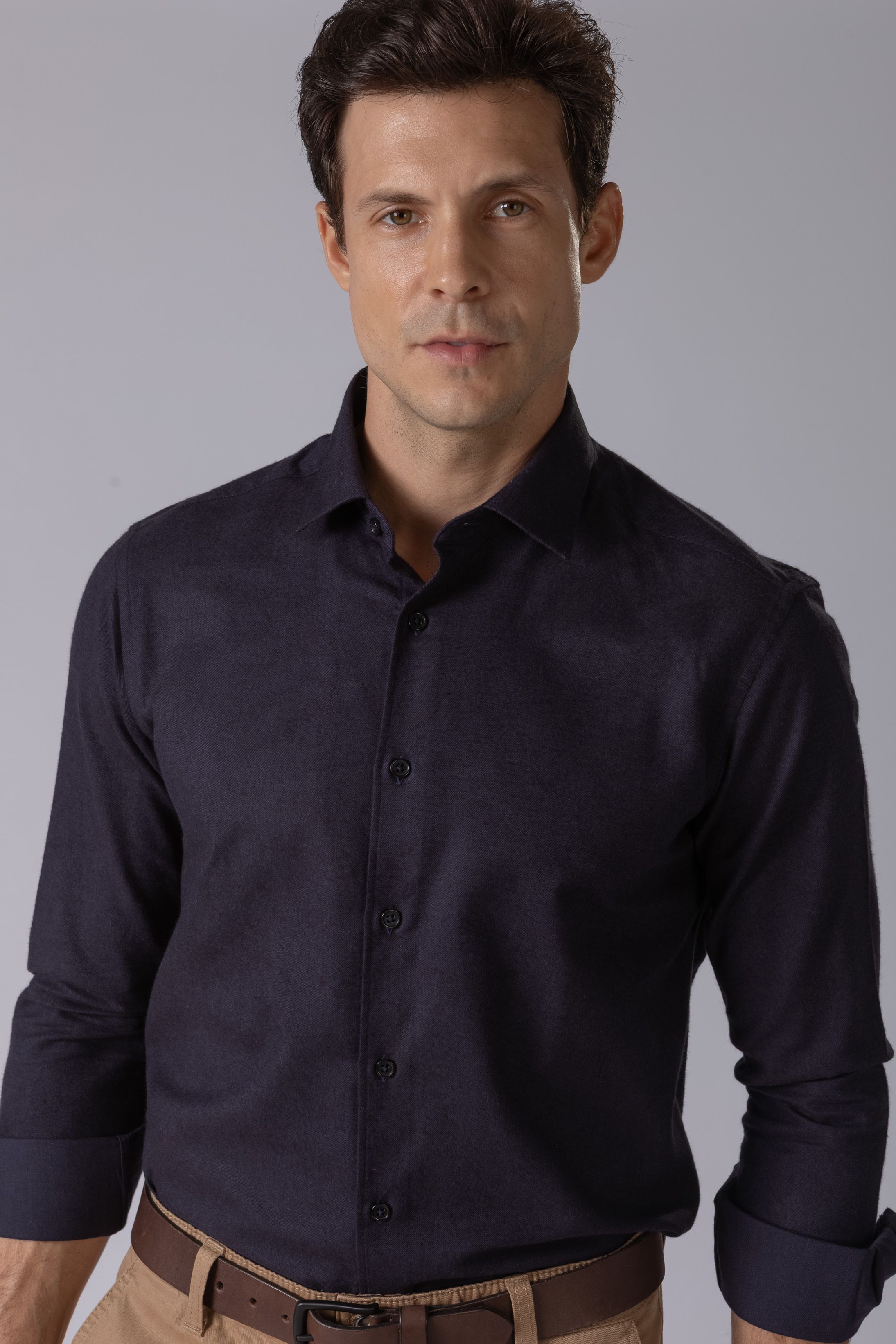 Camisa Manga Longa Slim fit Marinho