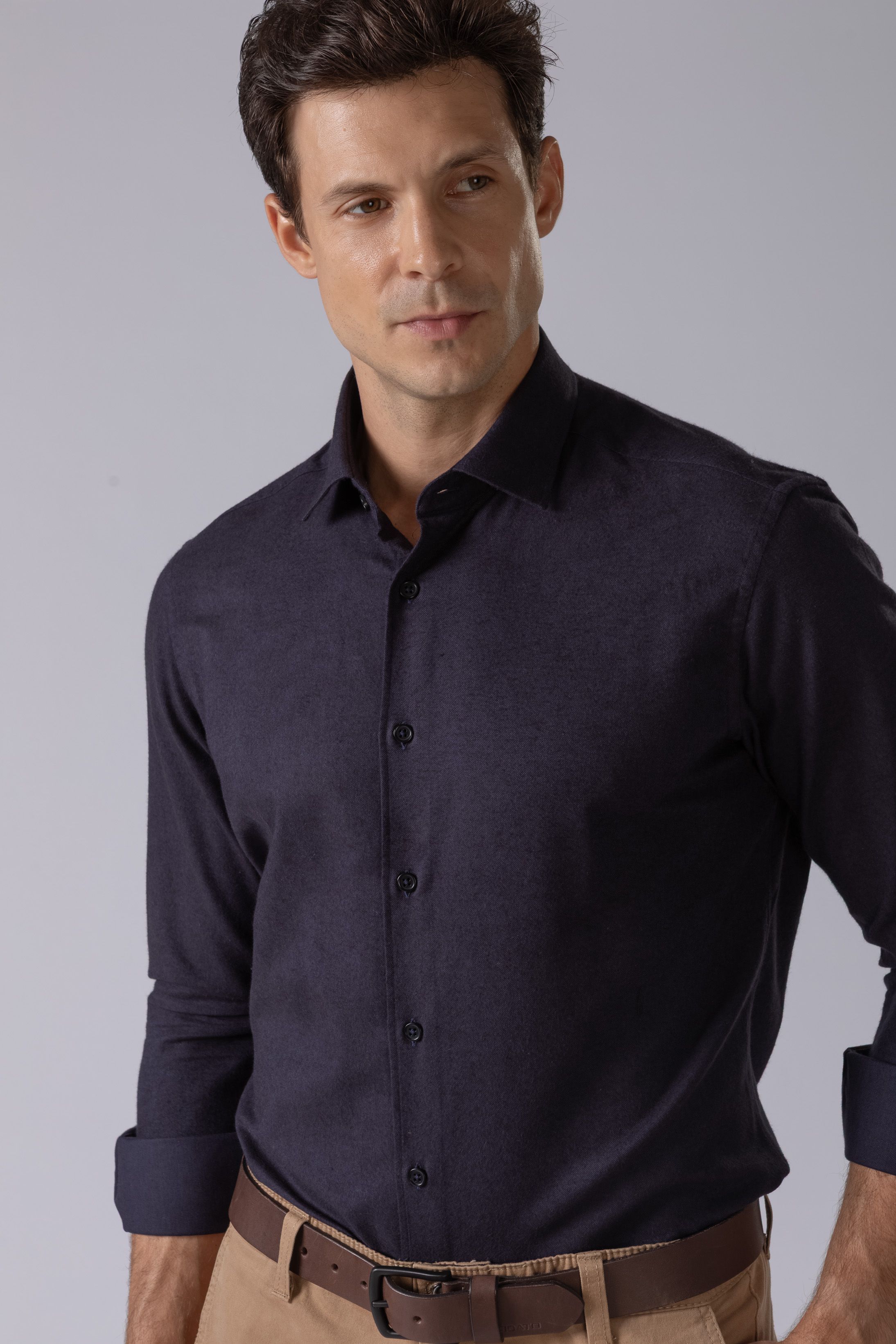 Camisa Manga Longa Slim fit Marinho