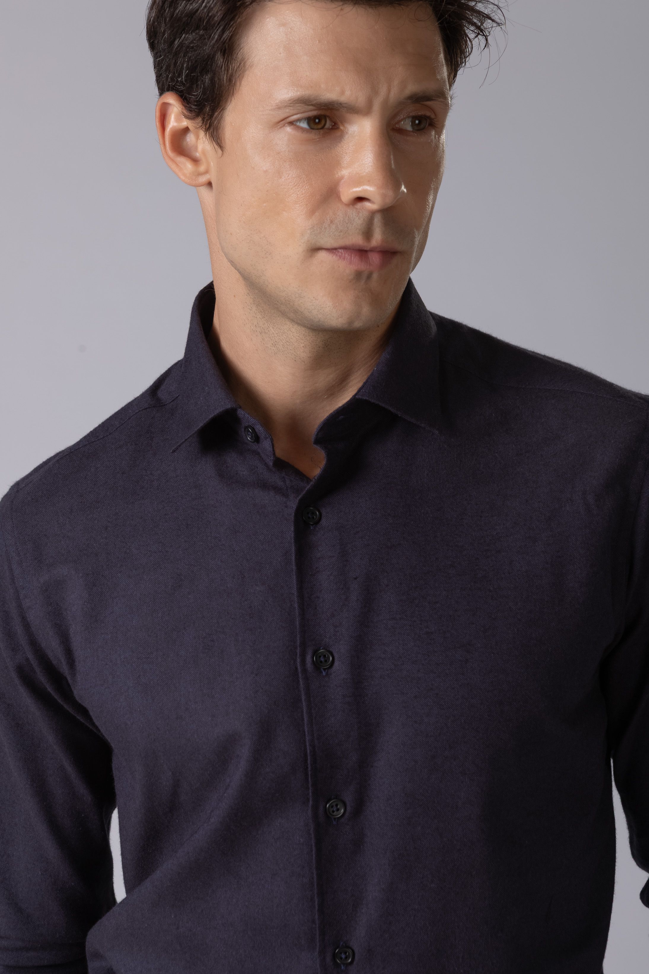 Camisa Manga Longa Slim fit Marinho