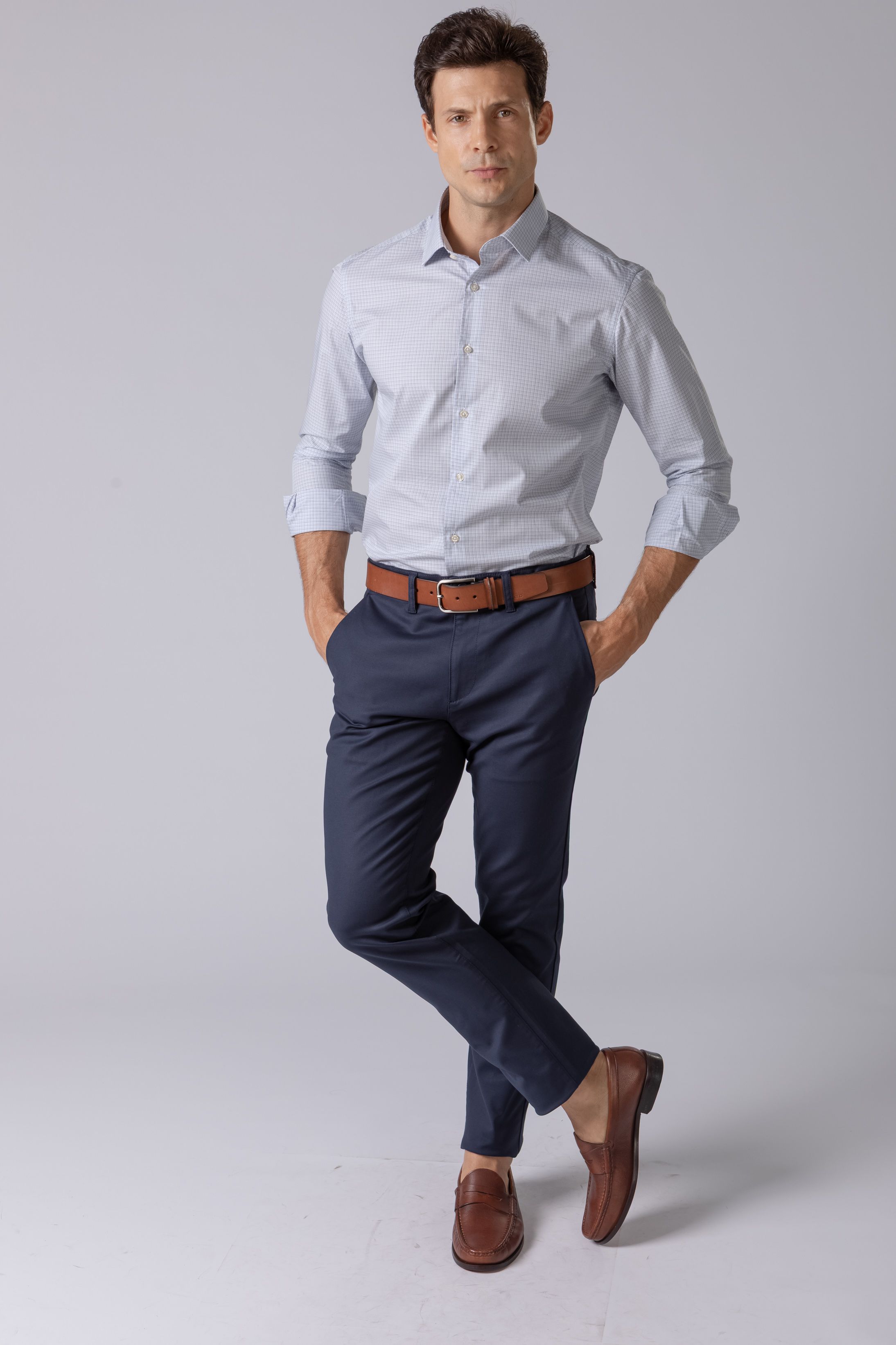 Calça Sport Slim Fit Tessuto Speciale Marinho - Diodato Alfaiataria