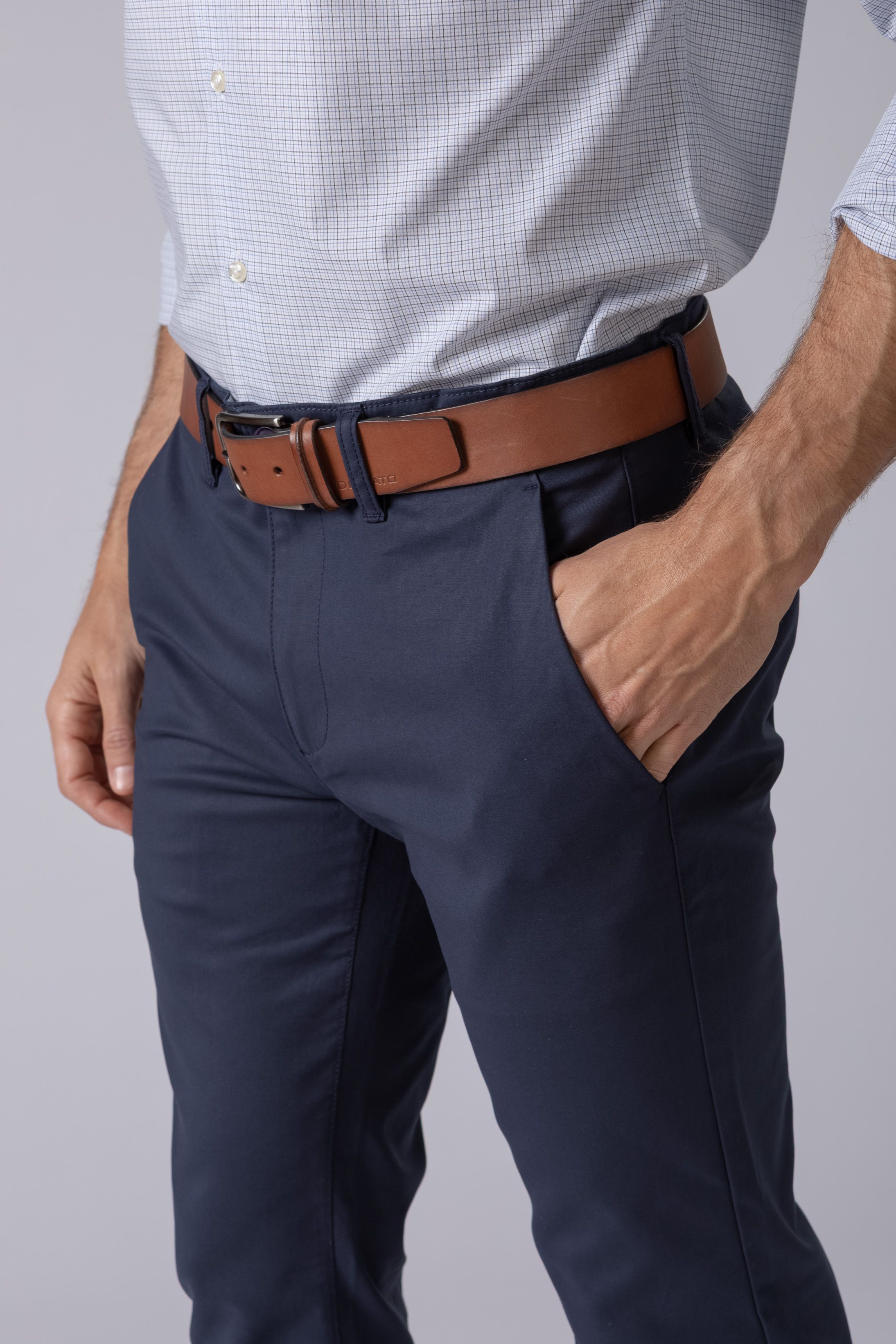 Calça Sport Slim Fit Tessuto Speciale Marinho