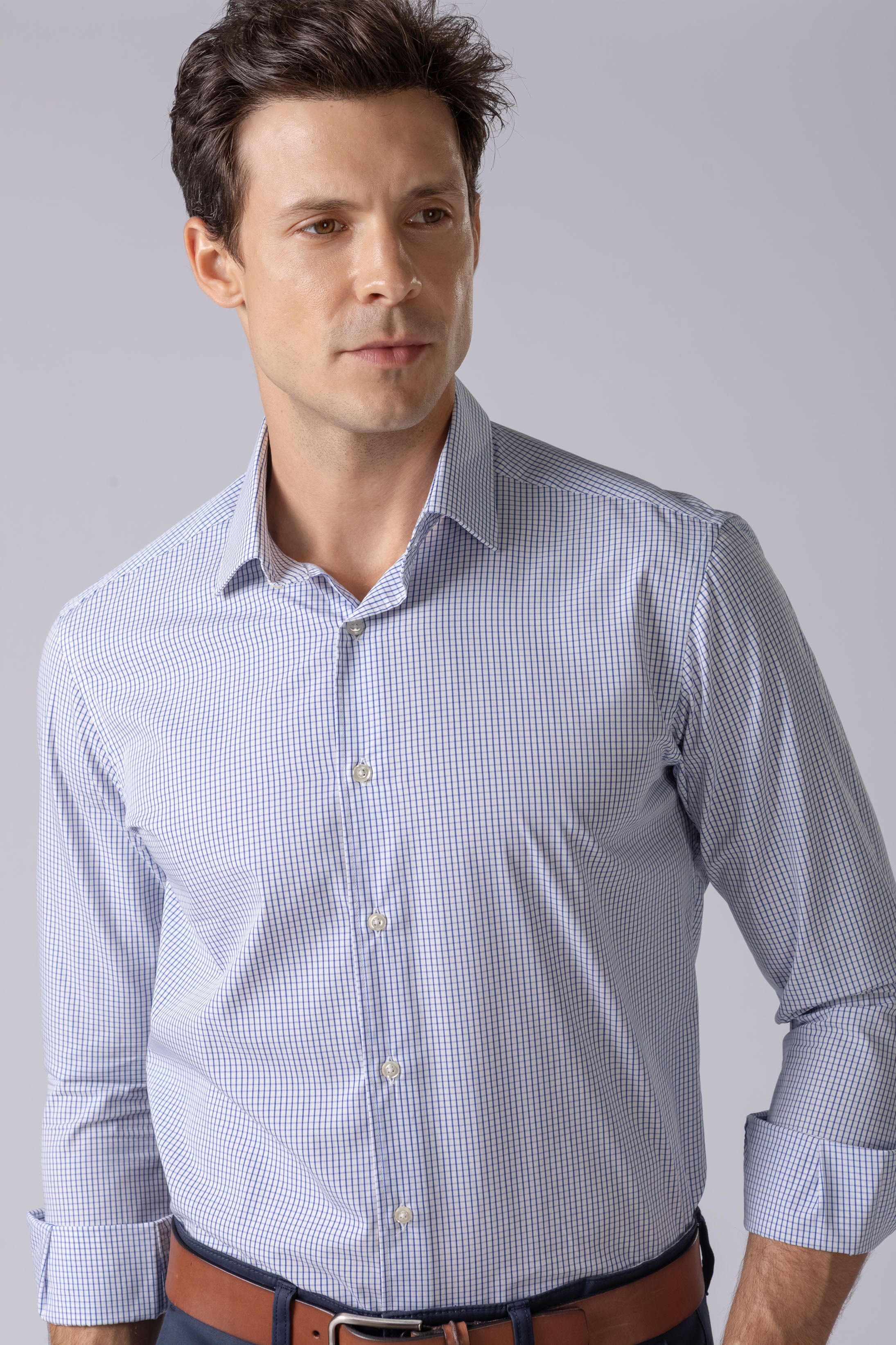 Camisa Manga Longa Regular Quadriculada Marinho - Diodato Alfaiataria