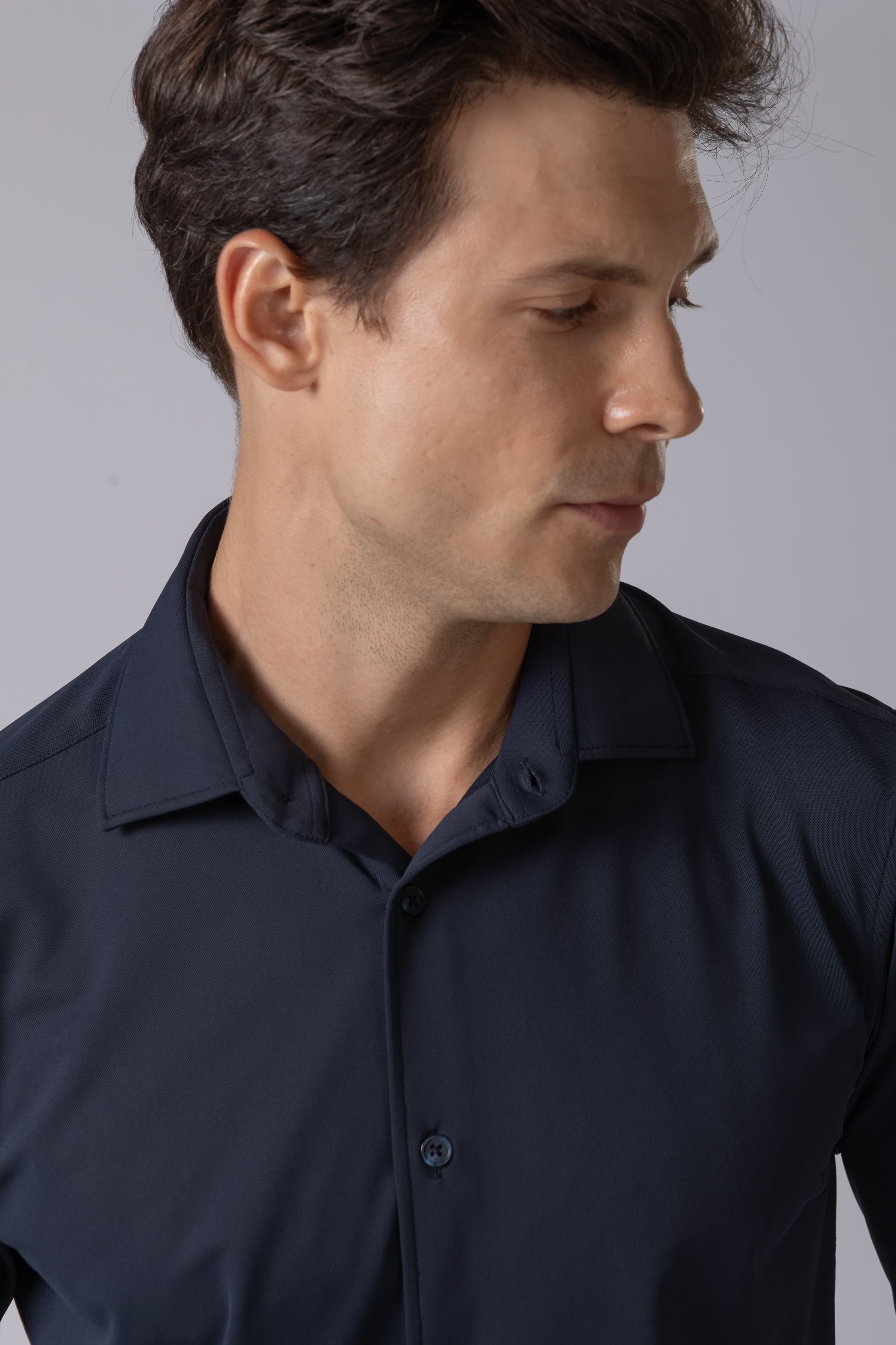 Camisa Manga Longa Slim fit Marinho