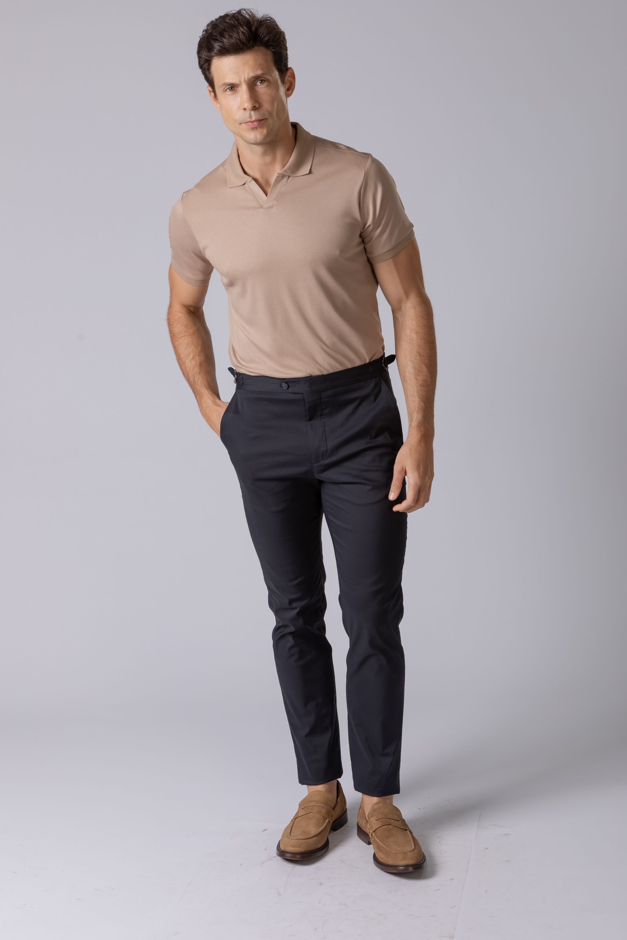 Calça sport com fivela Marinho noite
