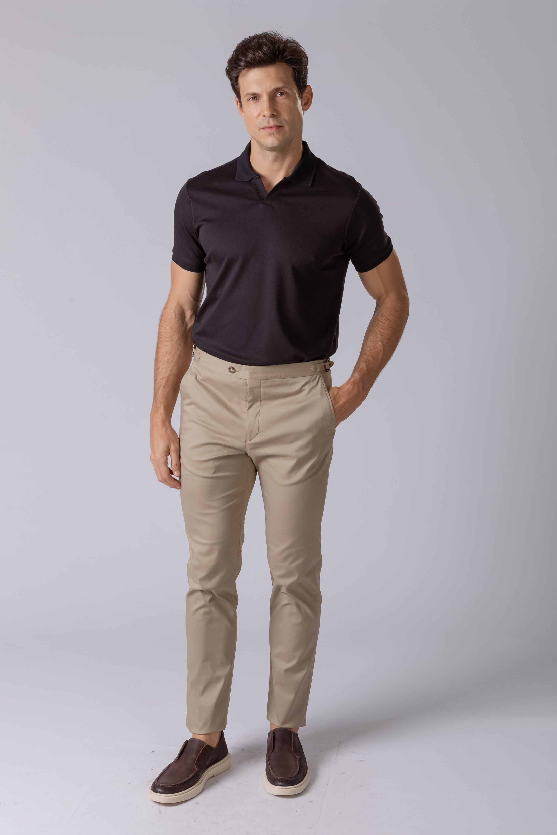Calça sport com fivela Caqui - Diodato Alfaiataria