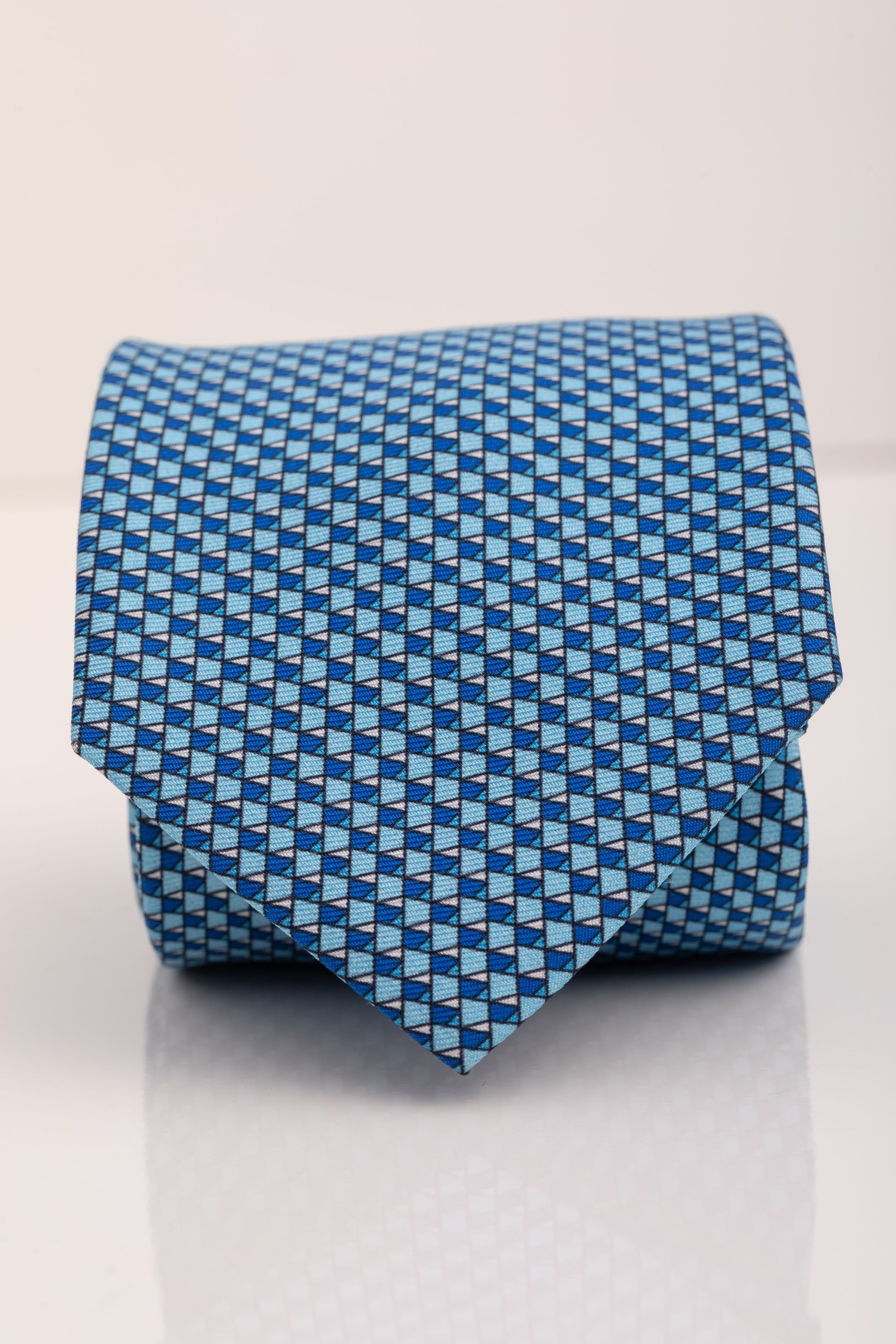 Gravata Seda Italiana Trabalhada Azul - Diodato Alfaiataria