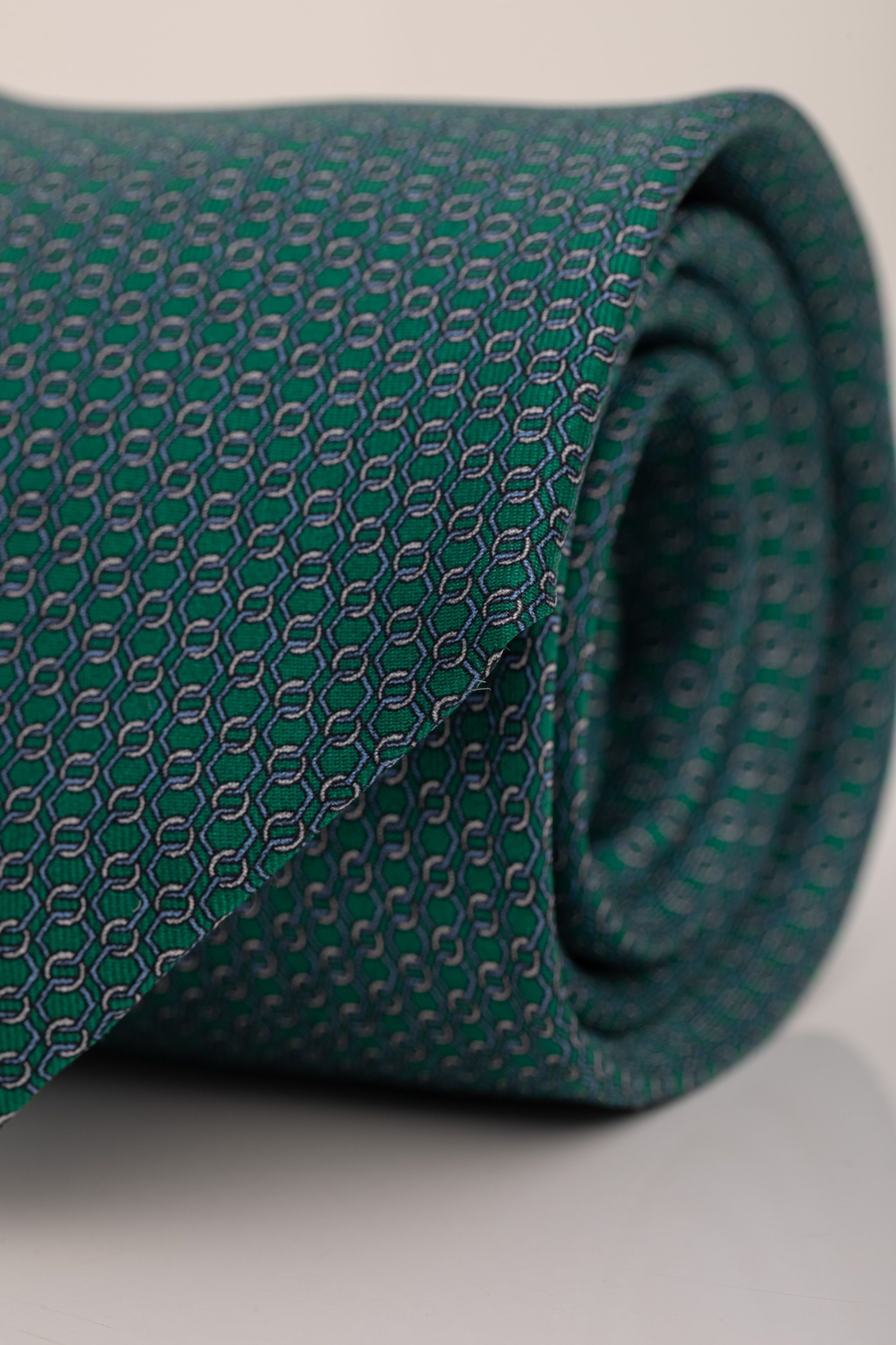 Gravata Seda Italiana Trabalhada Verde