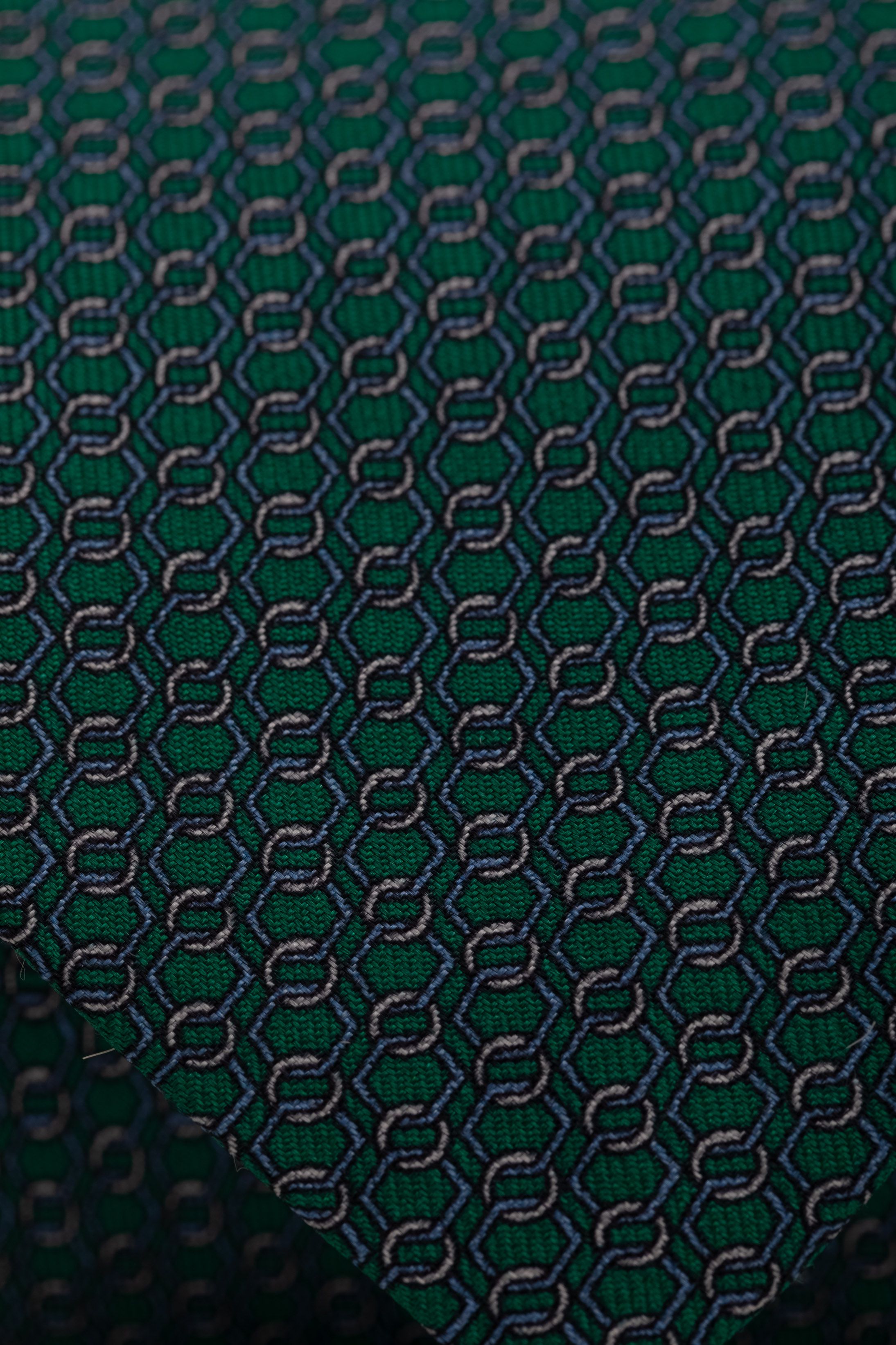 Gravata Seda Italiana Trabalhada Verde