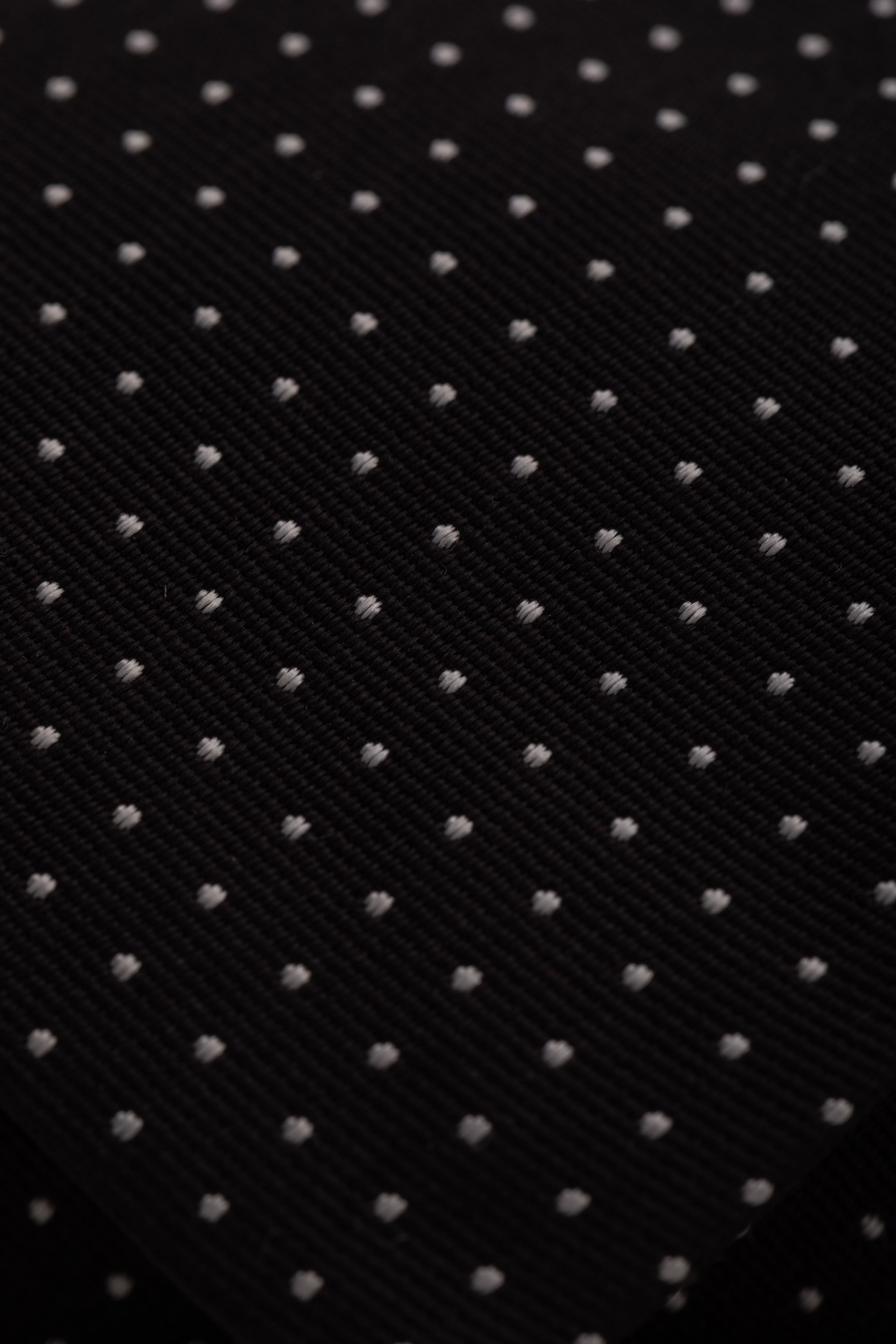 Gravata Seda Italiana Jacquard Preto com branco